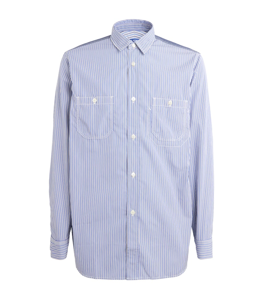 Junya Watanabe MAN Mens Cotton Stripe Shirt Wh/nv/blu X Sx/why Image 1