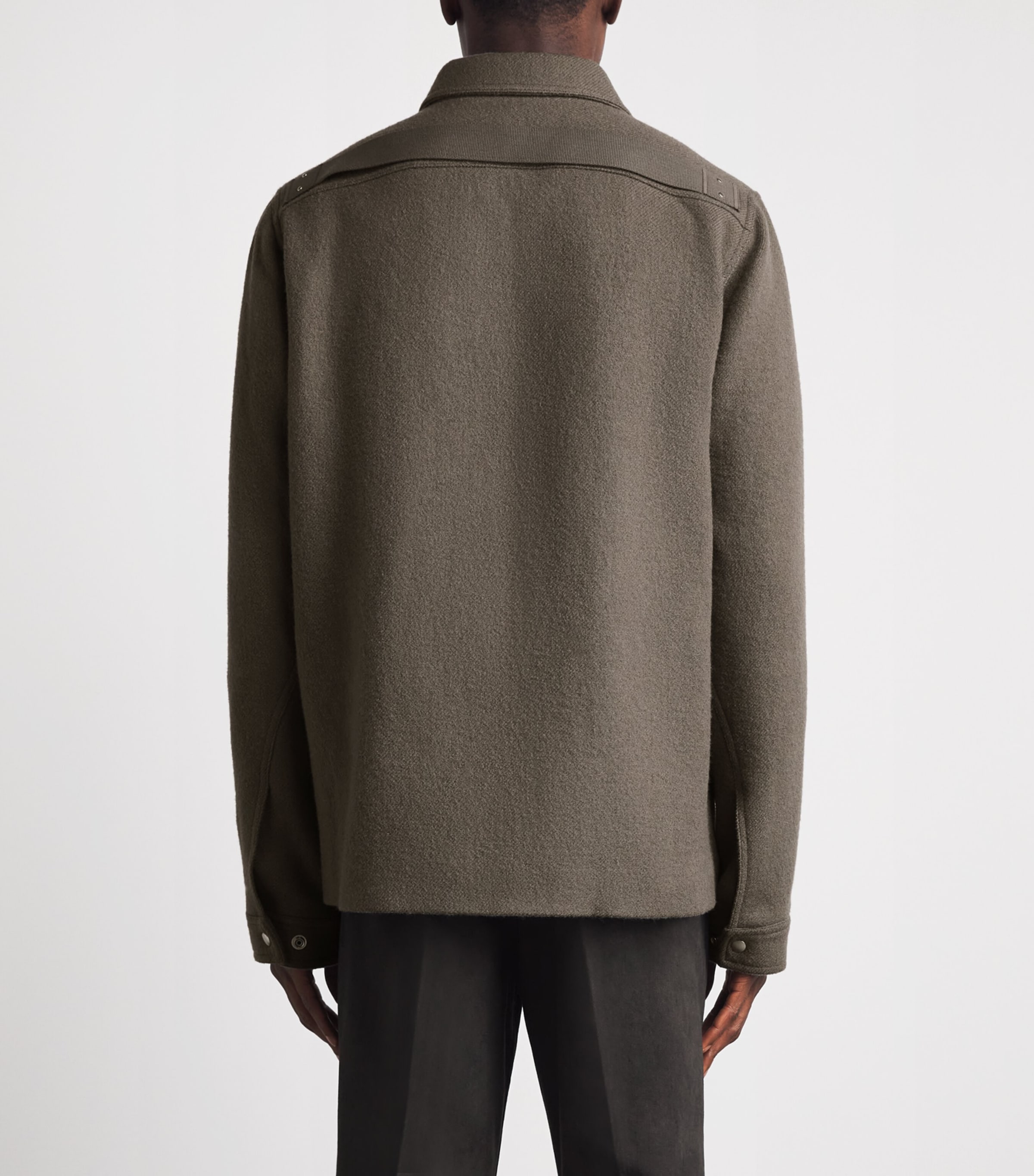 Rick Owens Mens Virgin Wool Brad Overshirt Dust Image 5