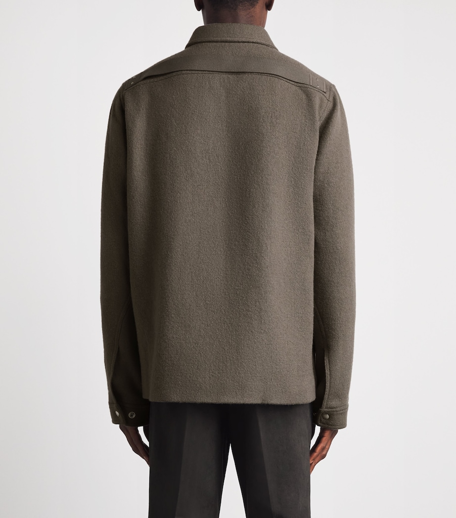 Rick Owens Mens Virgin Wool Brad Overshirt Dust Image 5