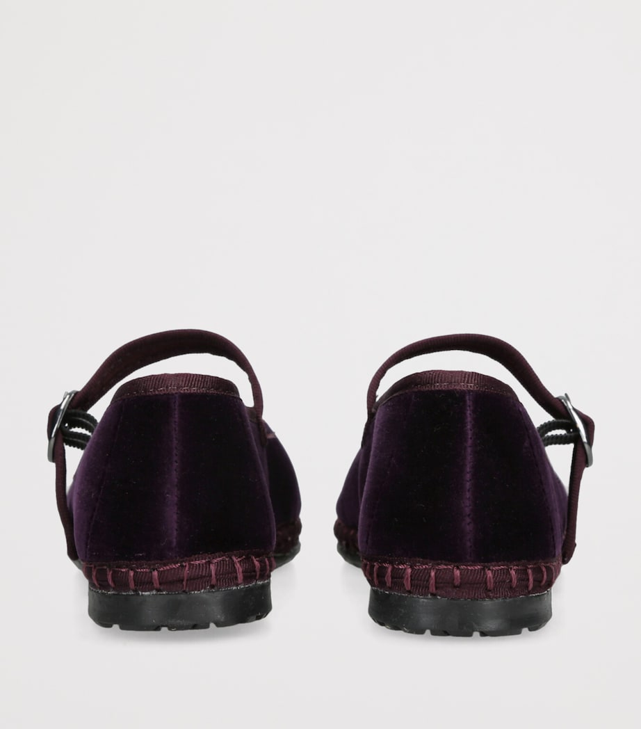 Flabelus Velvet Pierre Mary Janes Purple Image 2