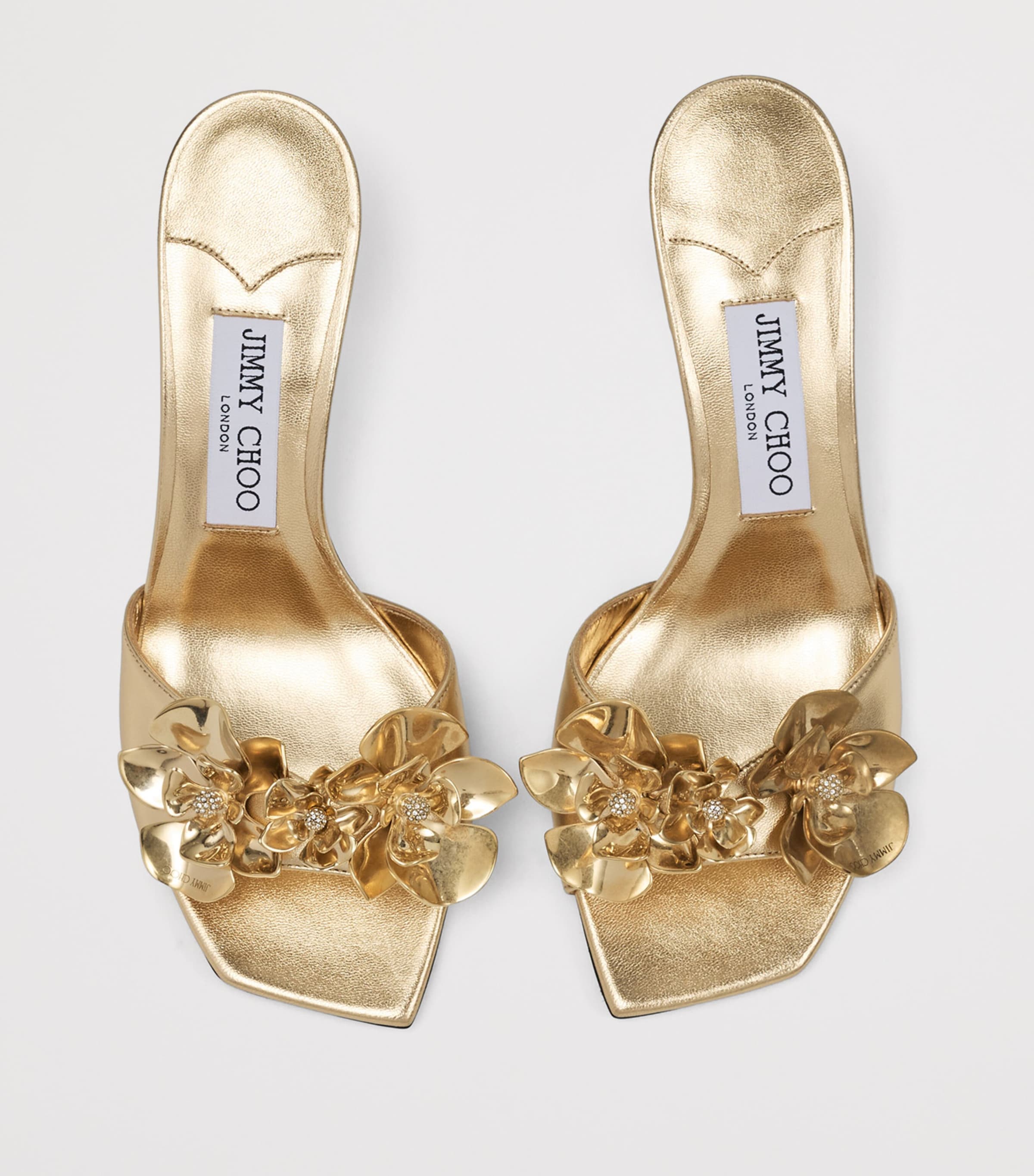 Jimmy Choo Leather Skye Heeled Mules 70 Gold/metal Mix Image 4