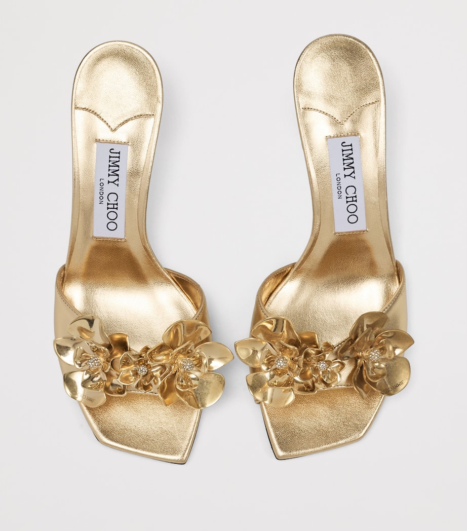 Jimmy Choo Leather Skye Heeled Mules 70 Gold/metal Mix Image 4