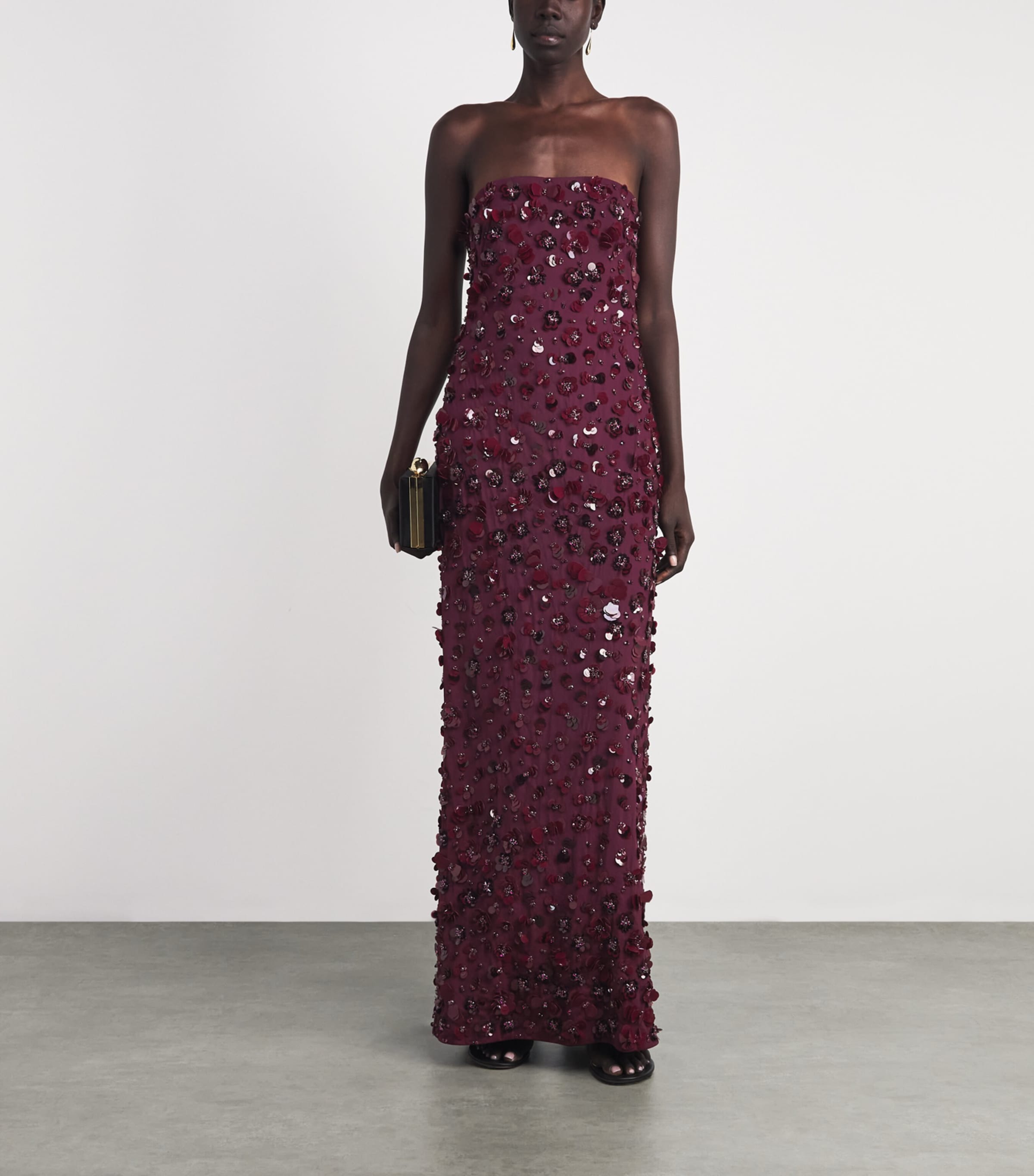 Simkhai Womens Floral Appliqué Serafina Gown Fig Image 2