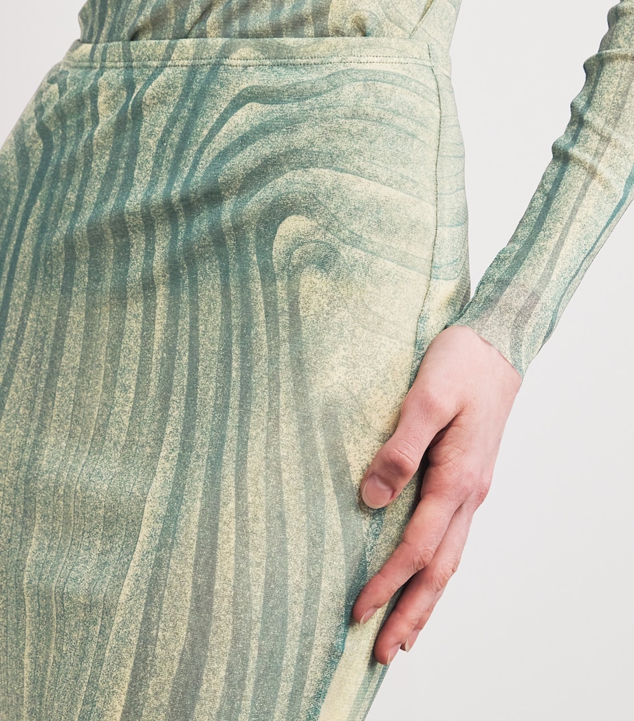 Jean Paul Gaultier Womens Spiral Midi Skirt Ecru/aqua Image 6
