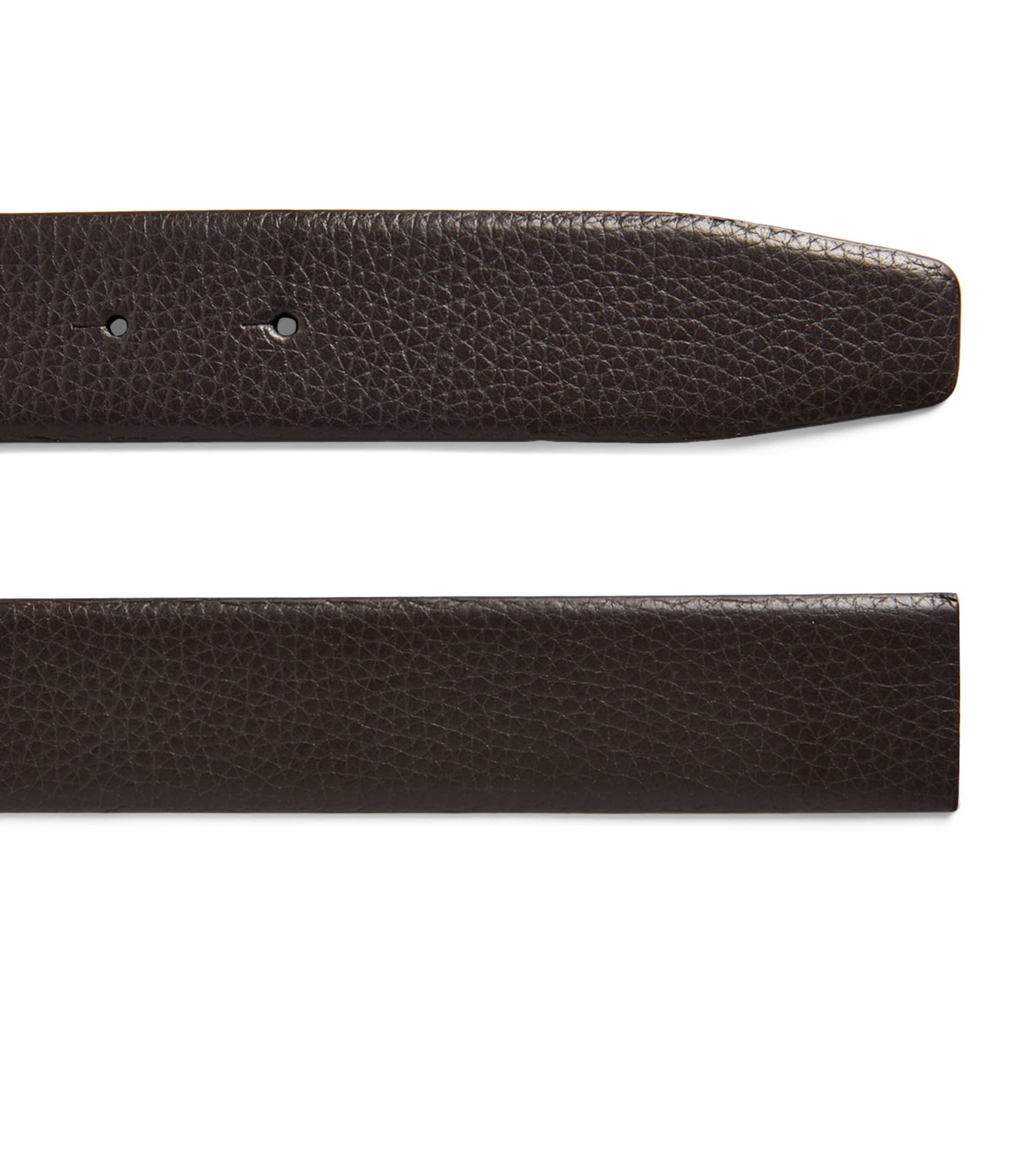 Giorgio Armani Leather Reversible Logo Belt In Brown