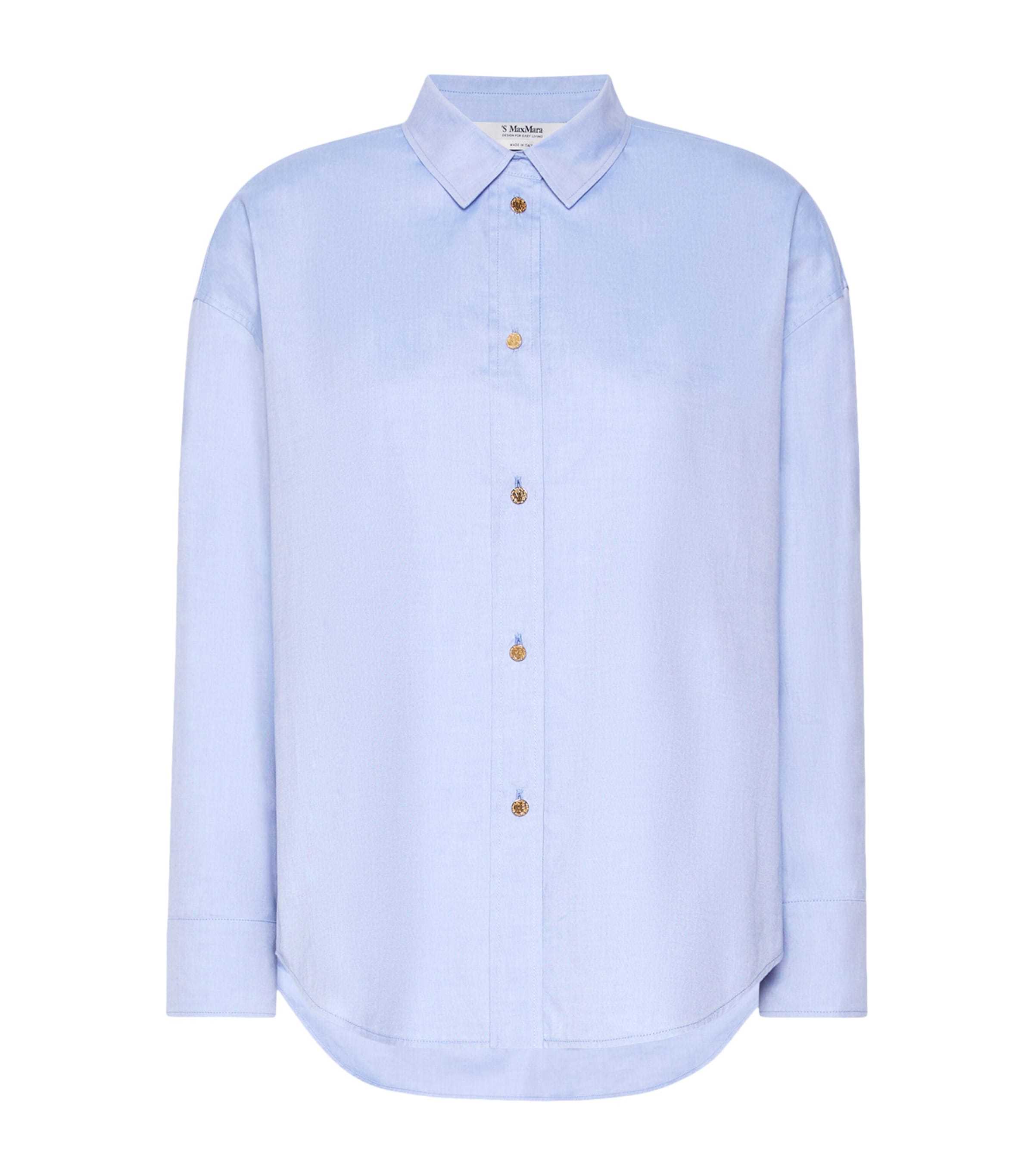 Max Mara Womens Cotton Oxford Shirt Light Blue Image 1