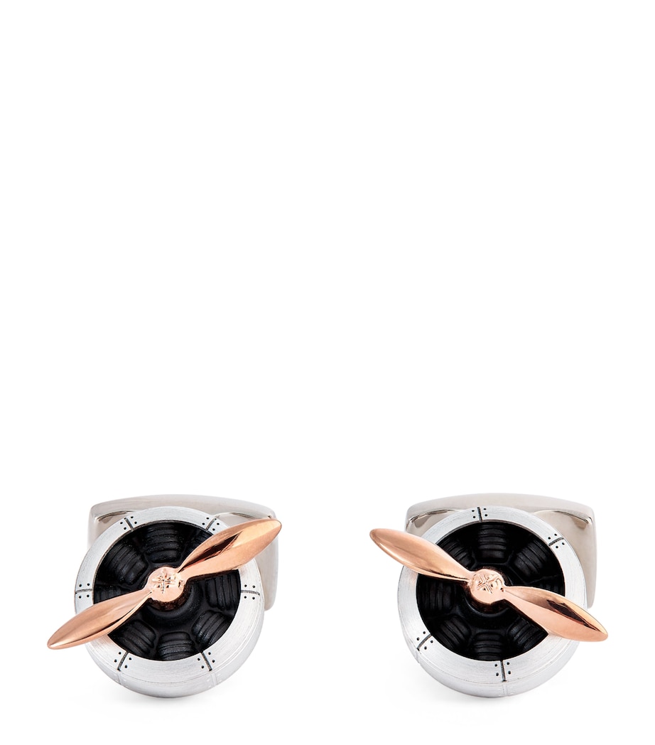 Deakin & Francis Aluminium Sopwith Propellor Cufflinks Black Image 1
