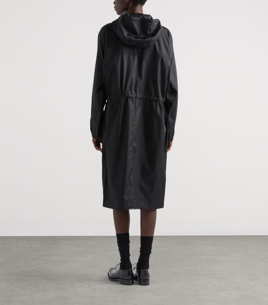 Prada Womens Re-Nylon Longline Rain Jacket Black Image 5