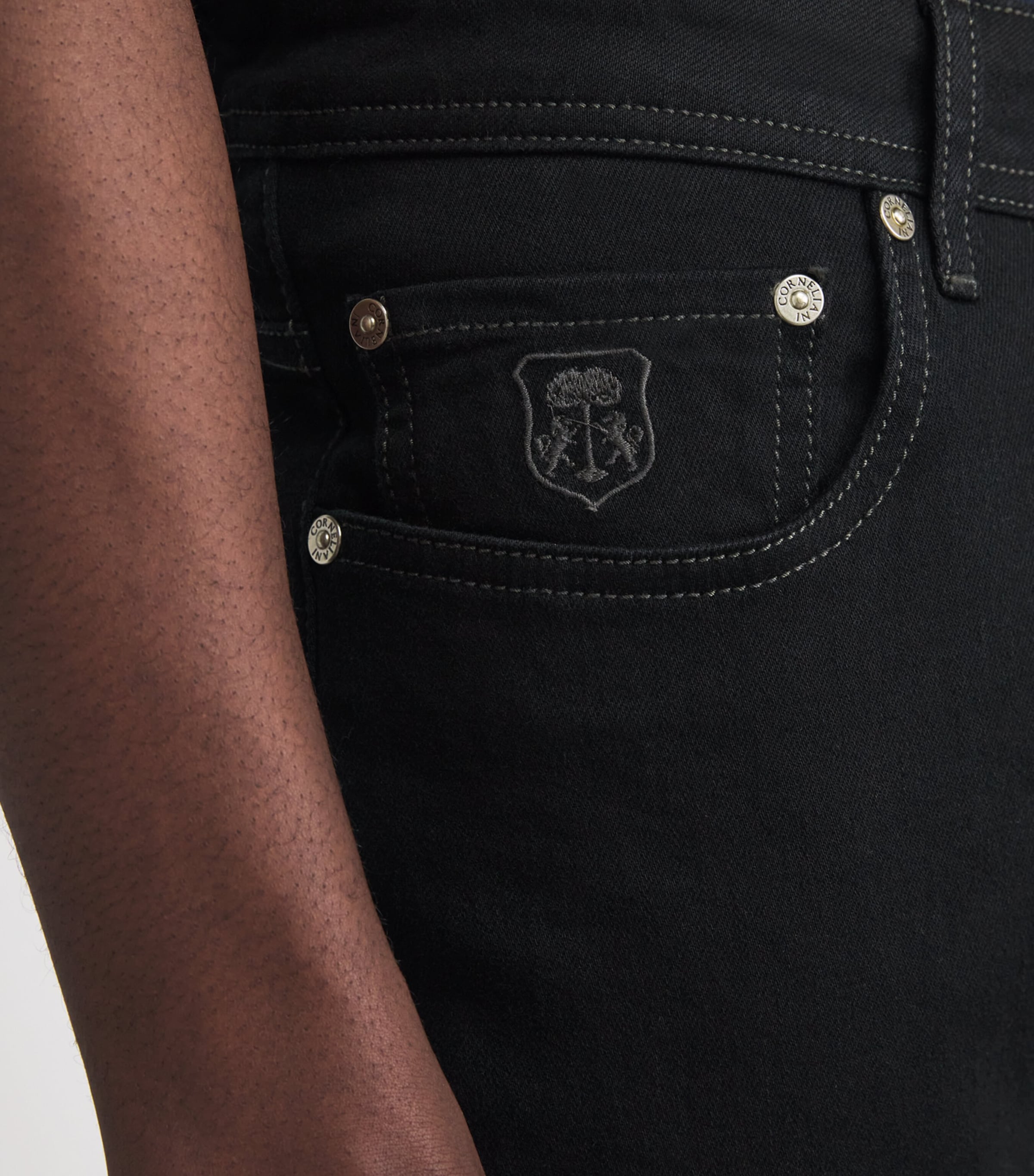 Stretch-Blend Straight Jeans 020 BLACK Image 3