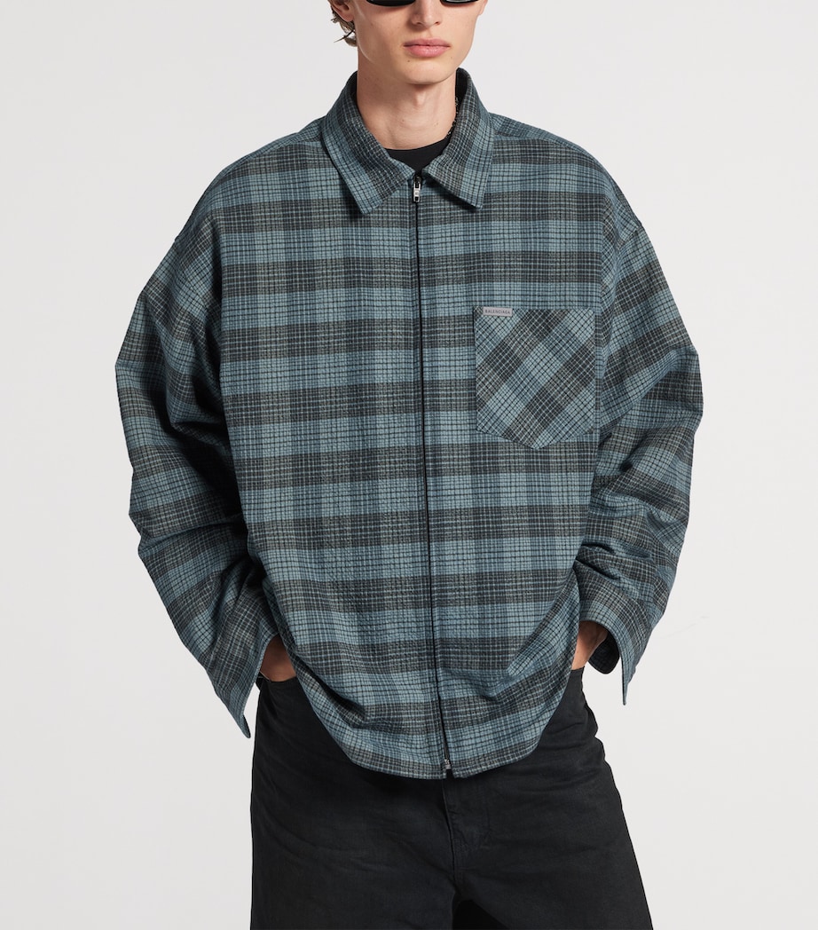 Balenciaga Mens Check Padded Overshirt Image 5