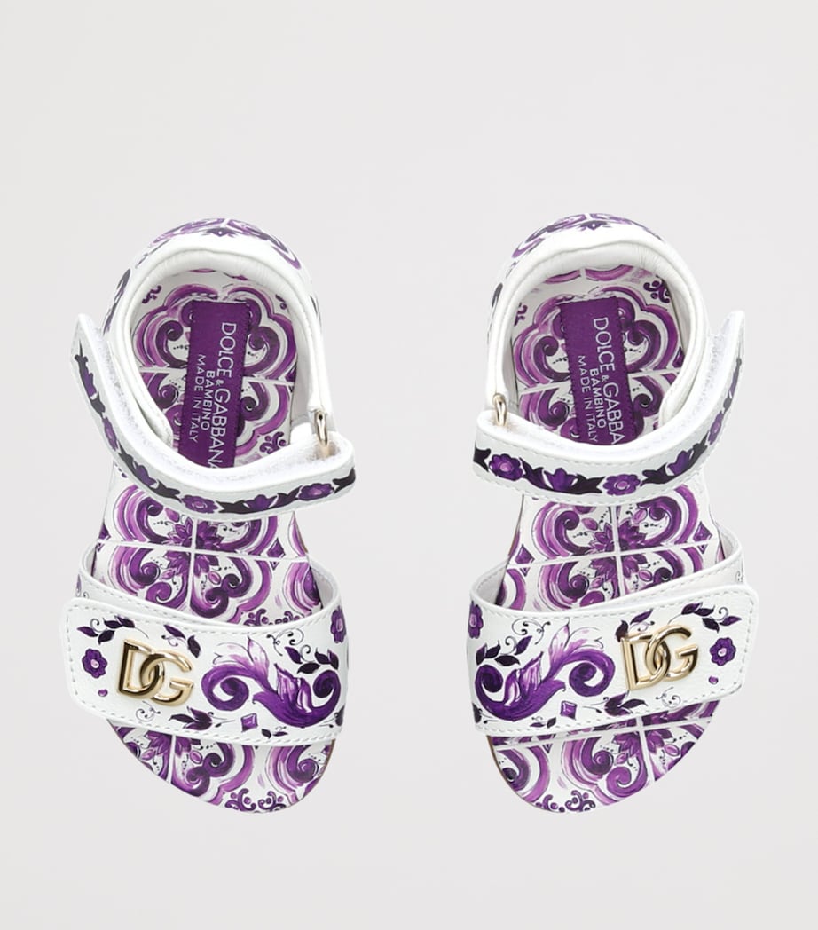 Printed Leather Sandals PURPLE Image 4