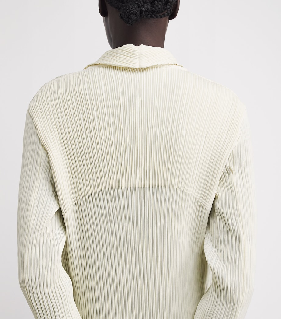 Issey Miyake Womens Hatching Pleats Blazer Off White Image 3
