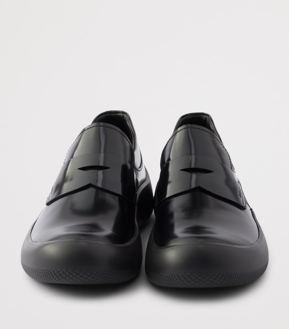 Prada Brushed Leather Loafers Black Image 7
