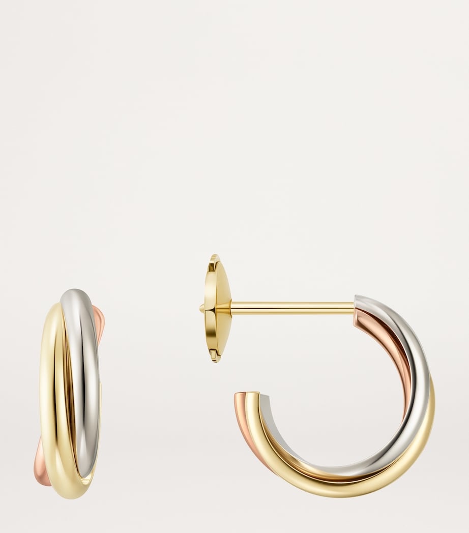 White, Yellow and Rose Gold Trinity Earrings MULTI Image 5