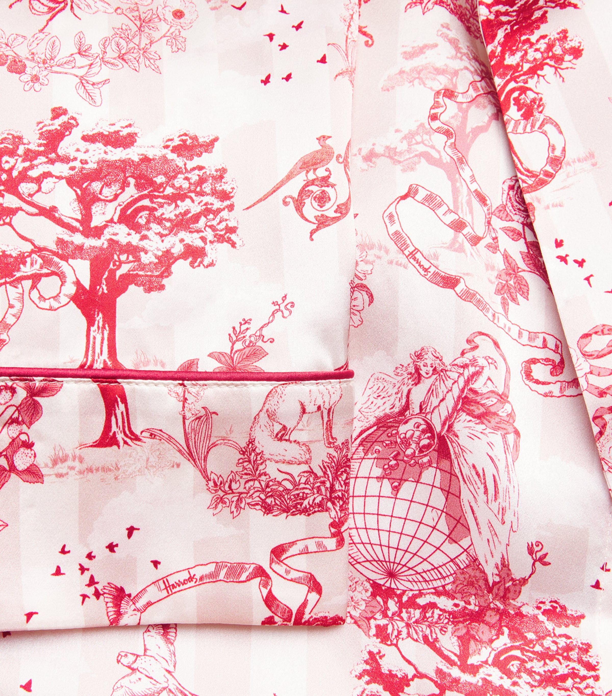 Harrods Womens Silk Toile Robe Pink Image 5