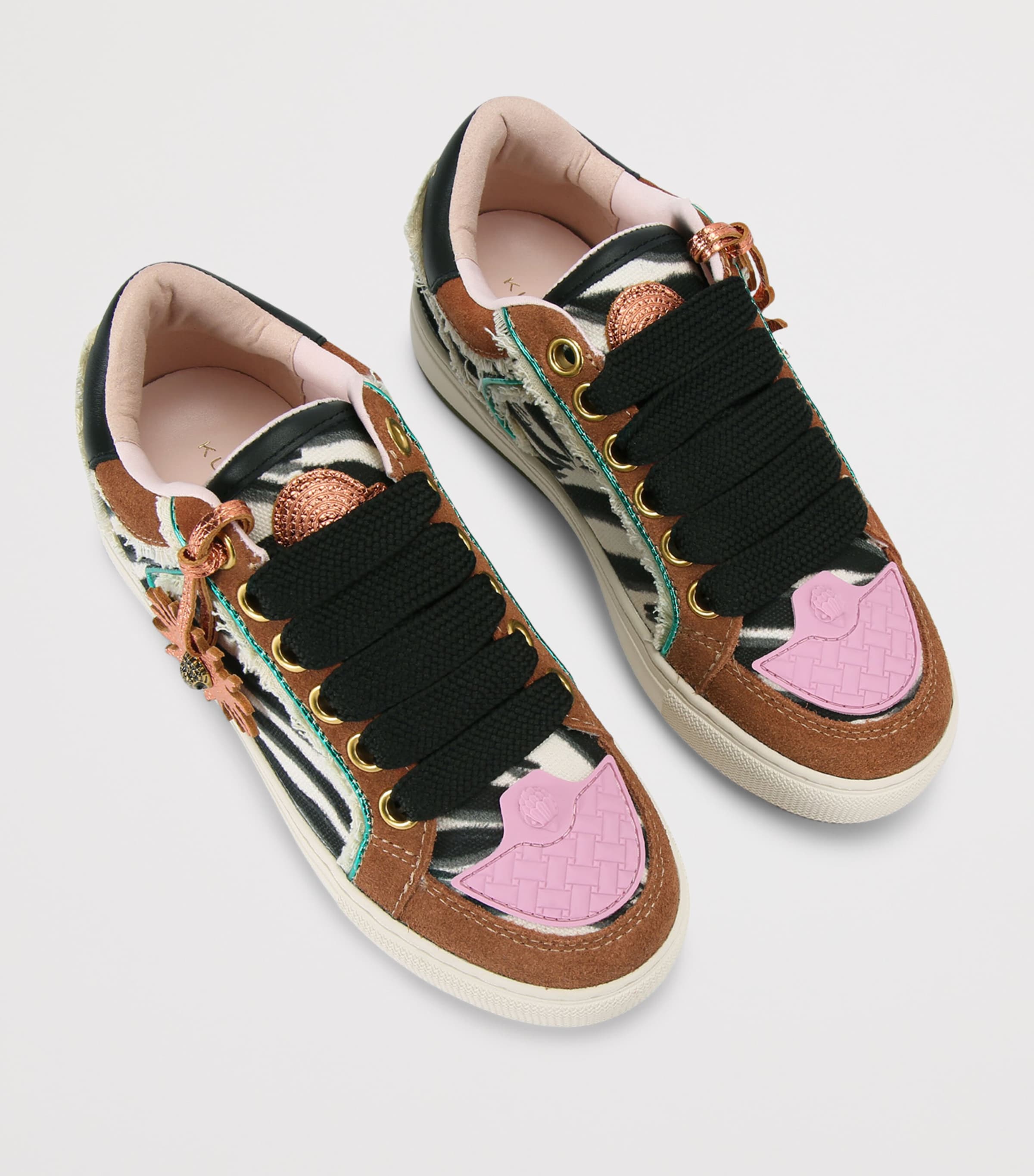 Kurt Geiger London Southbank Tag Sneakers Tan Comb Image 4