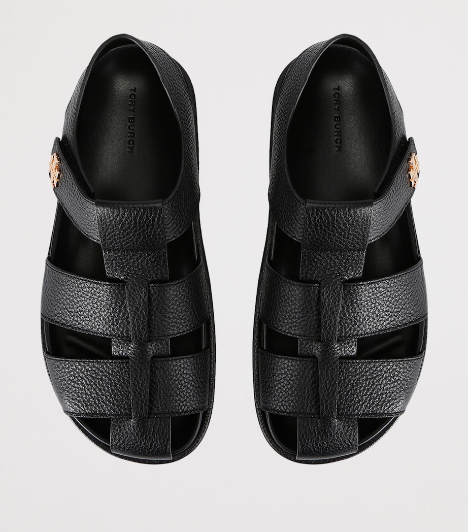 Leather Kira Fisherman Sandals BLACK Image 4