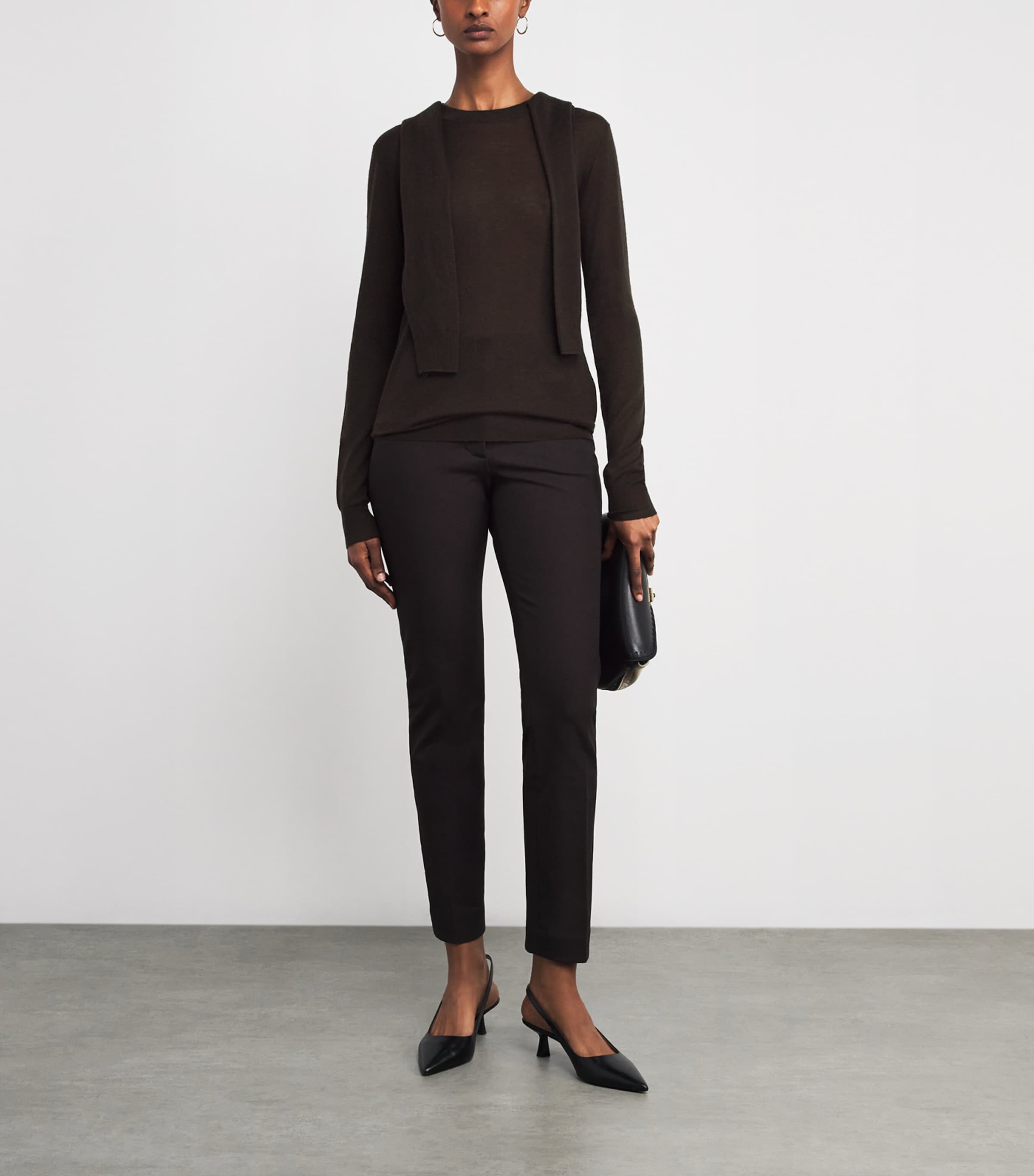 Cashmere Round-Neck Sweater COCOA Image 2