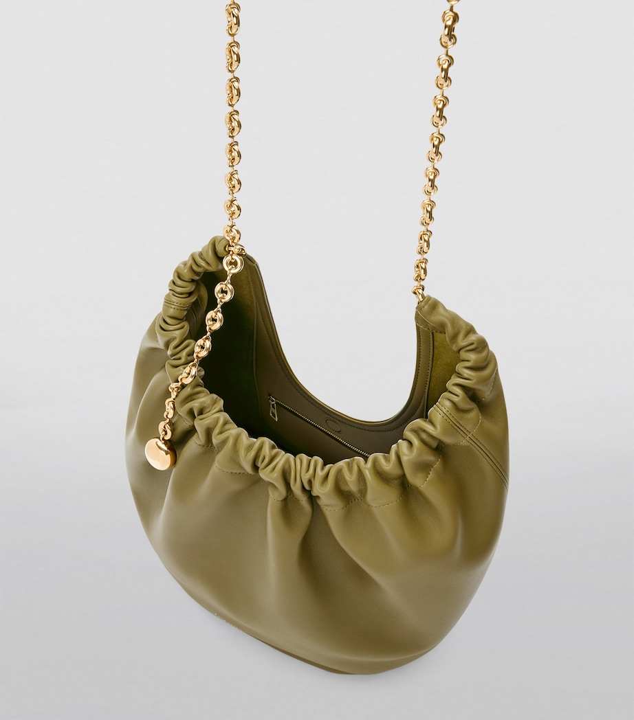 Medium Leather Squeeze Top-Handle Bag OLIVE Image 5