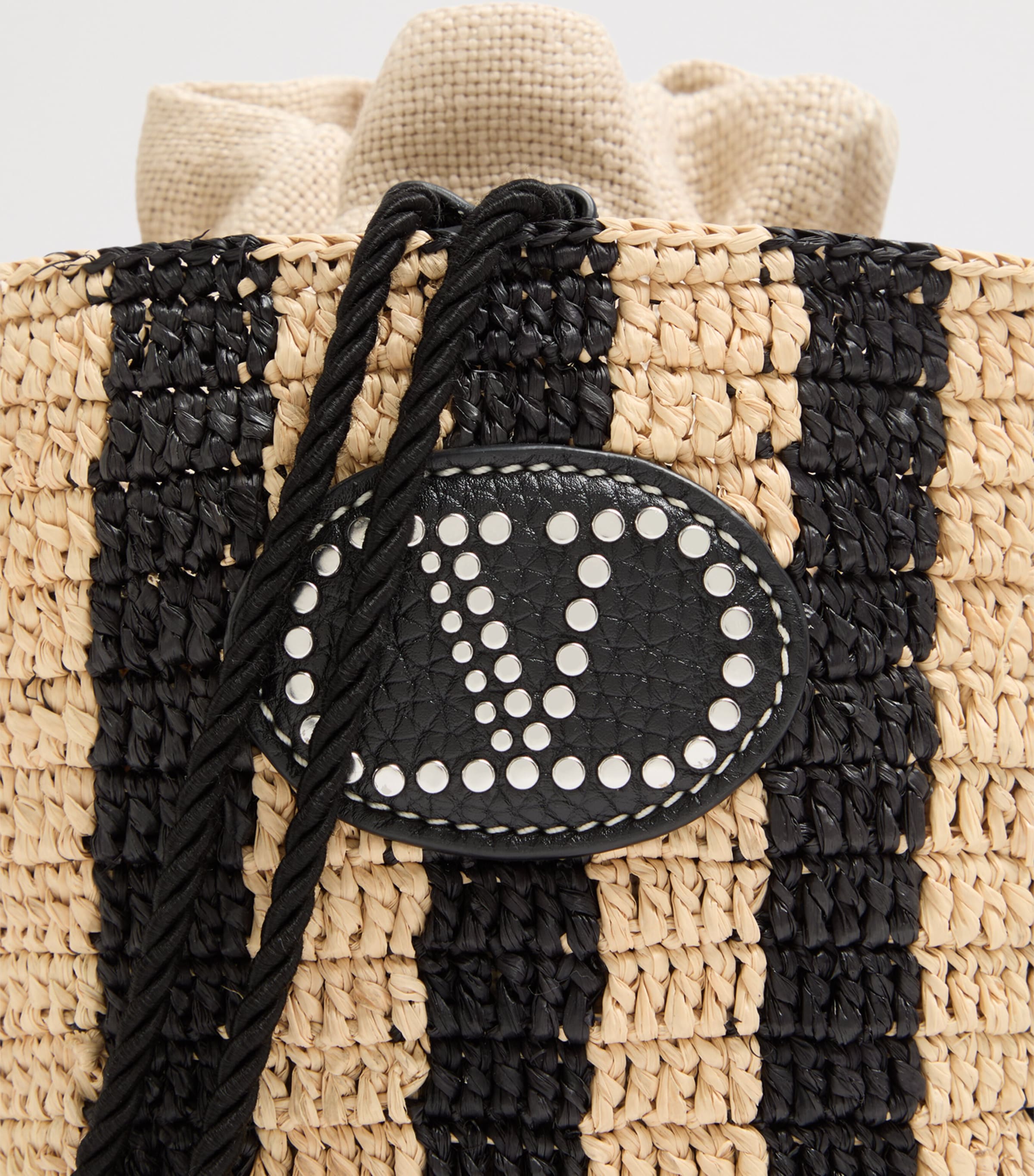 Valentino Garavani Small Raffia Bucket Bag Image 6