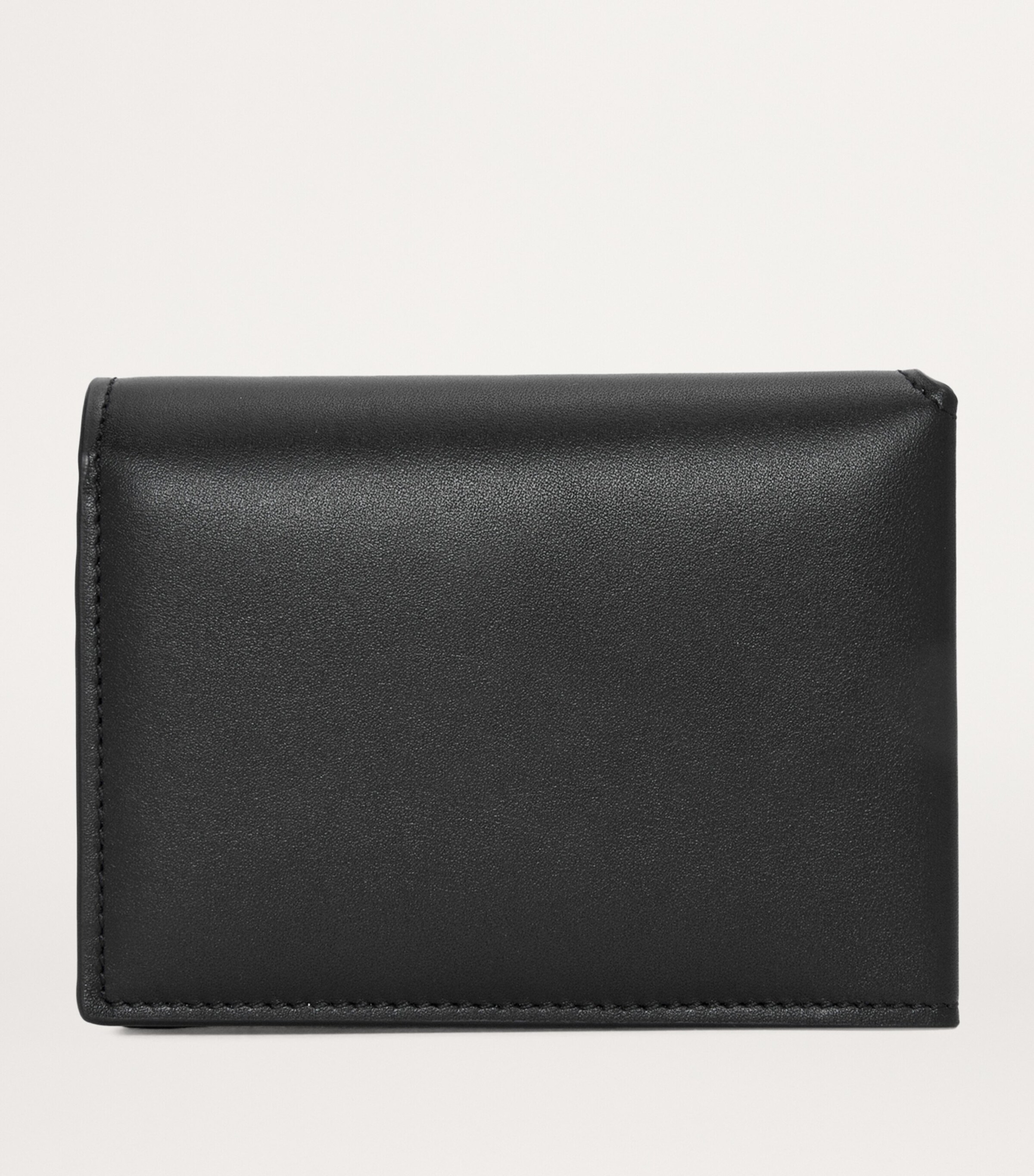 Leather Folded Wallet BLACK/DARK KHAKI Image 4