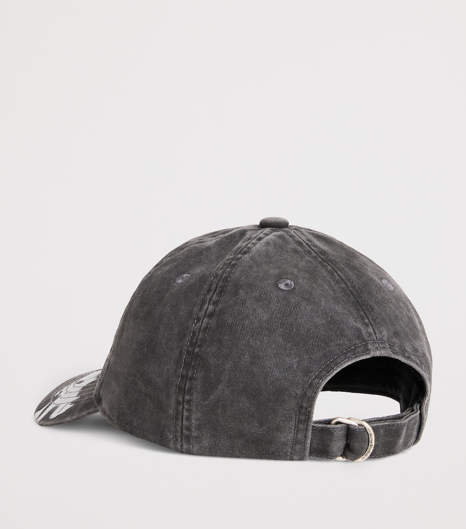 Acne Studios Graffiti Logo Baseball Cap Faded Black Image 3