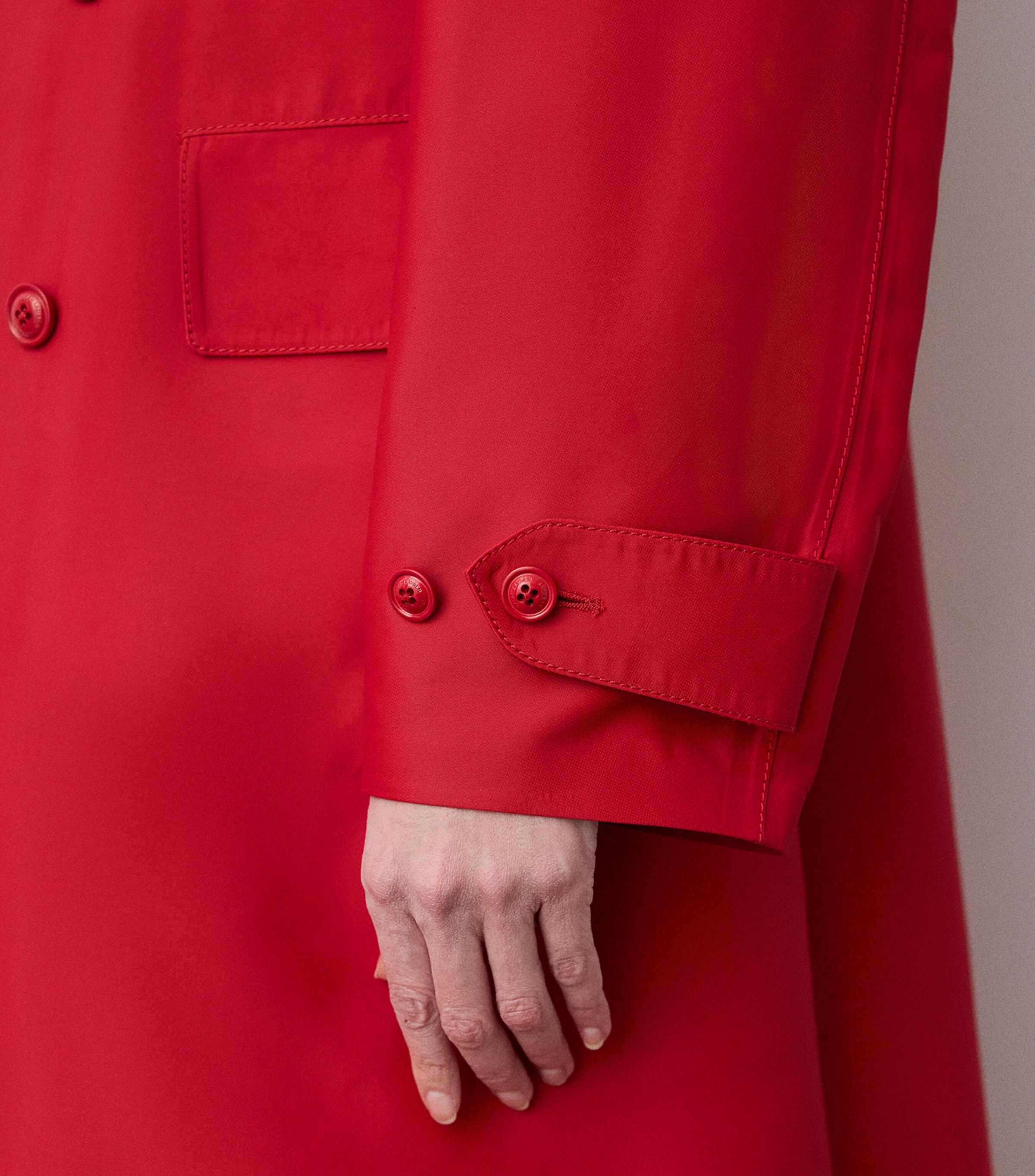 Ralph Lauren Collection Womens Silk-Blend Raquel Trench Coat Bright Red Image 3
