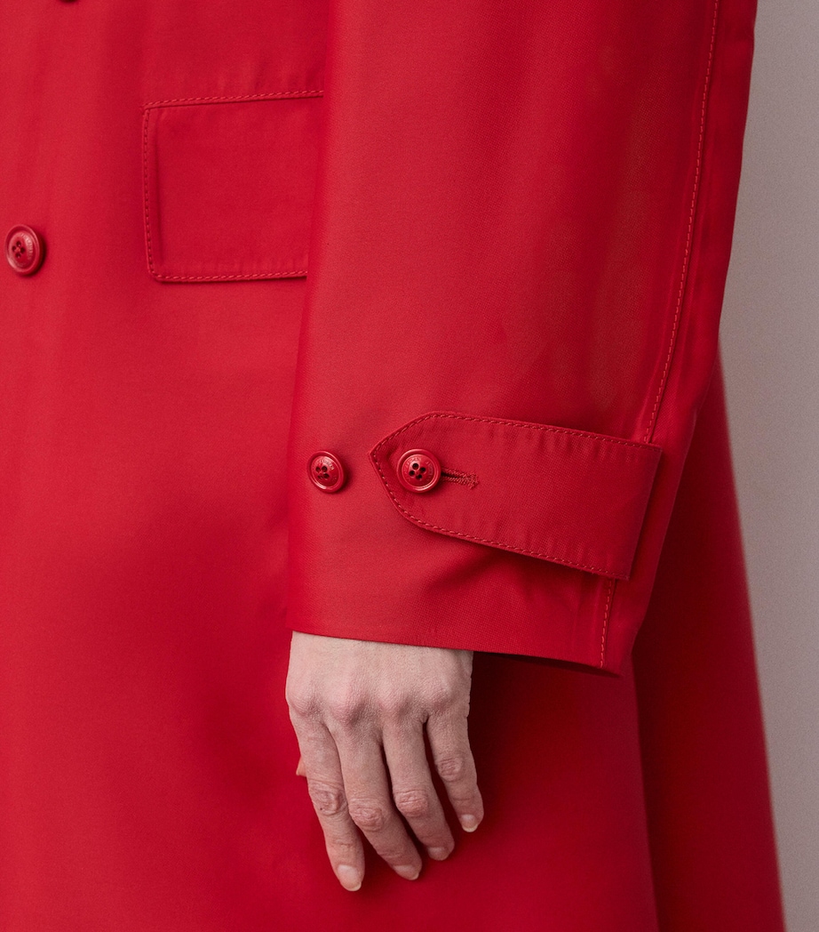 Ralph Lauren Collection Womens Silk-Blend Raquel Trench Coat Bright Red Image 3