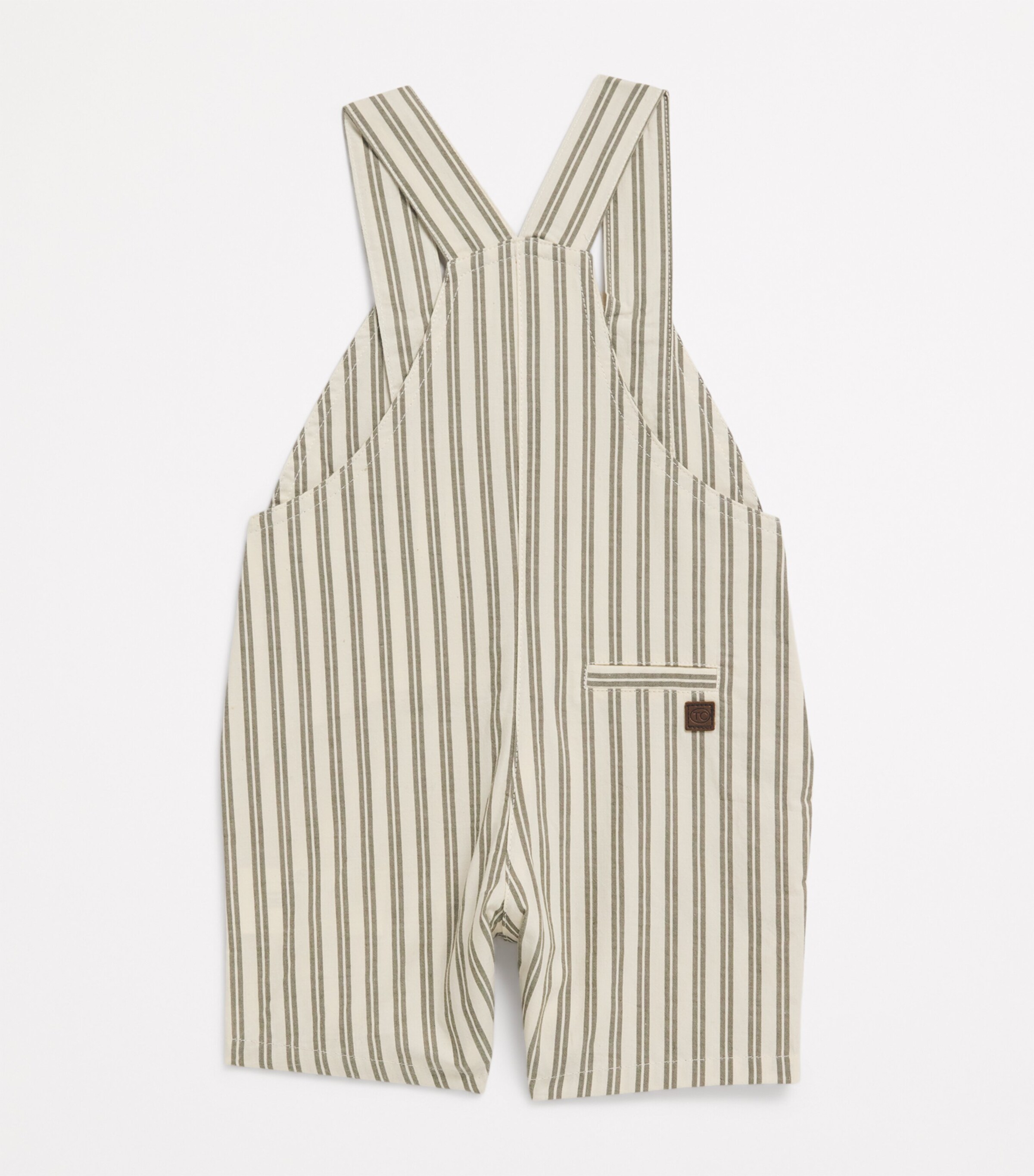Tartine et Chocolat Cotton Striped Dungarees (3-36 Months) Fougï¿½re Image 2
