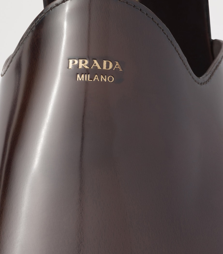 Prada Brushed Leather Mules Image 7