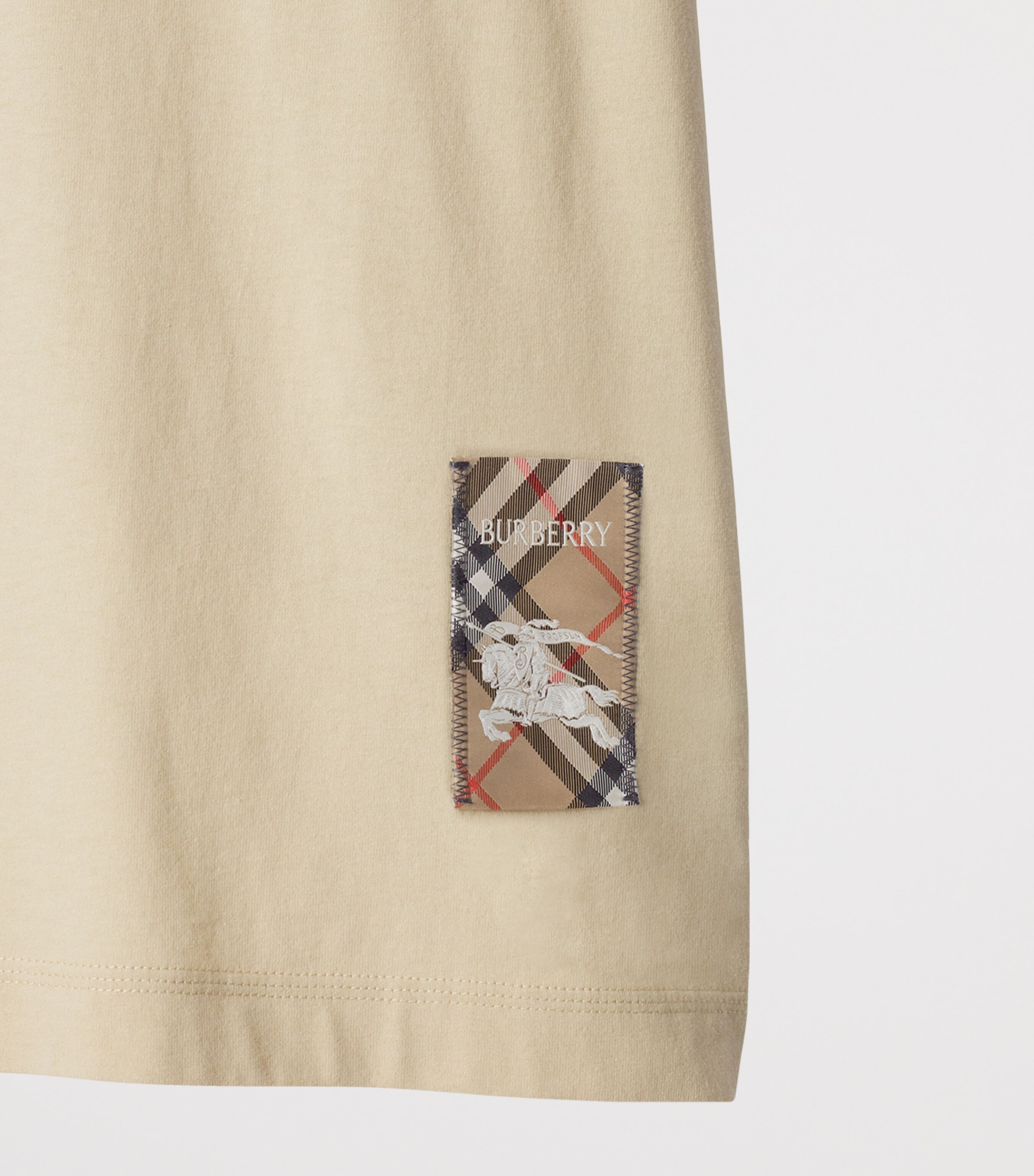 Burberry Check Label T-shirt In Neutral