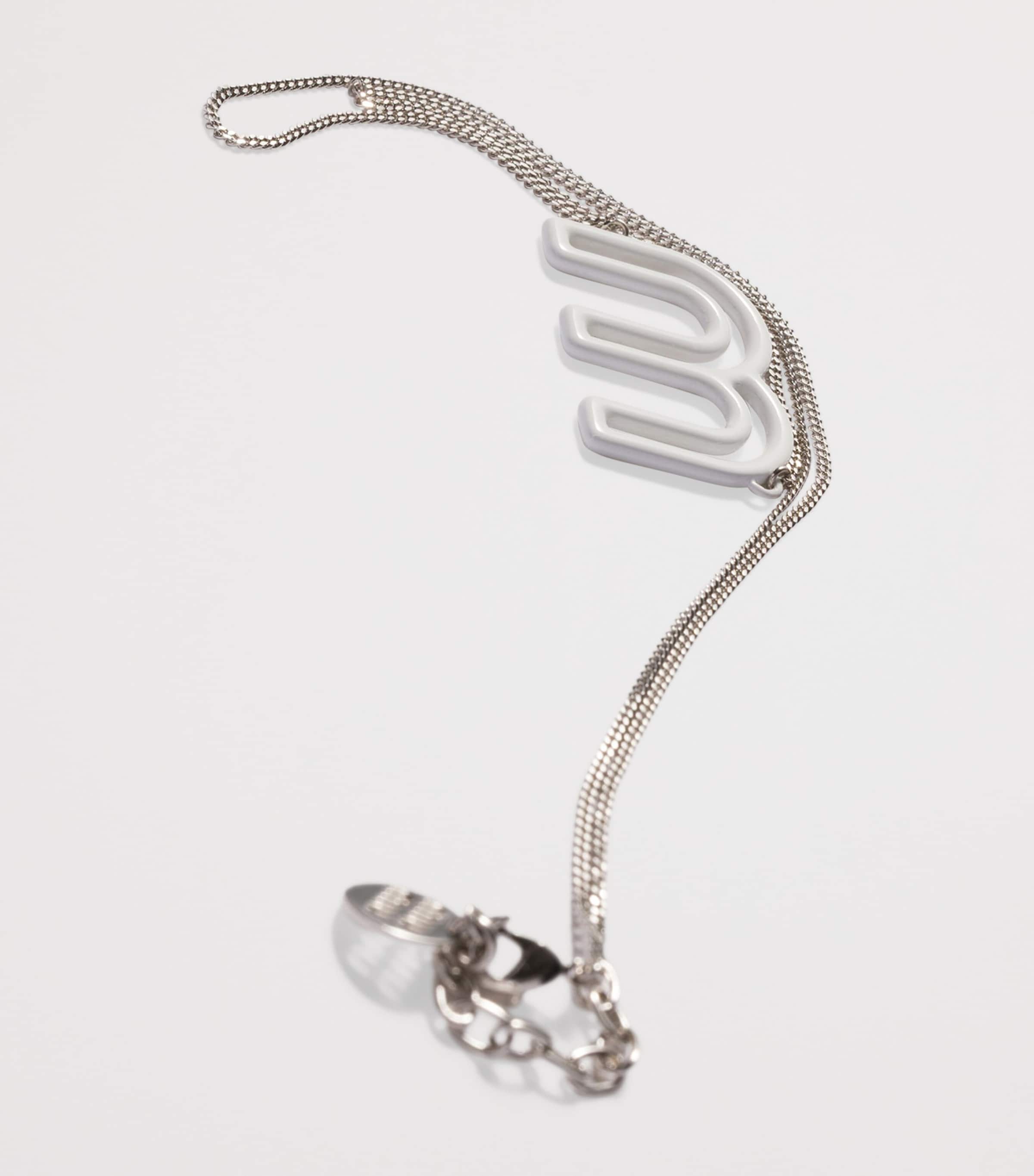Miu Miu Logo Chain Necklace White Image 2
