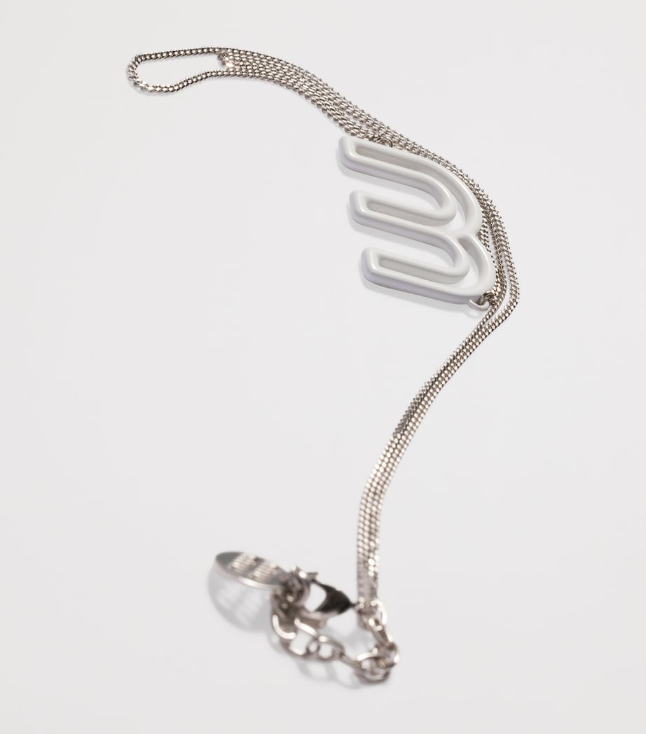 Miu Miu Logo Chain Necklace White Image 2
