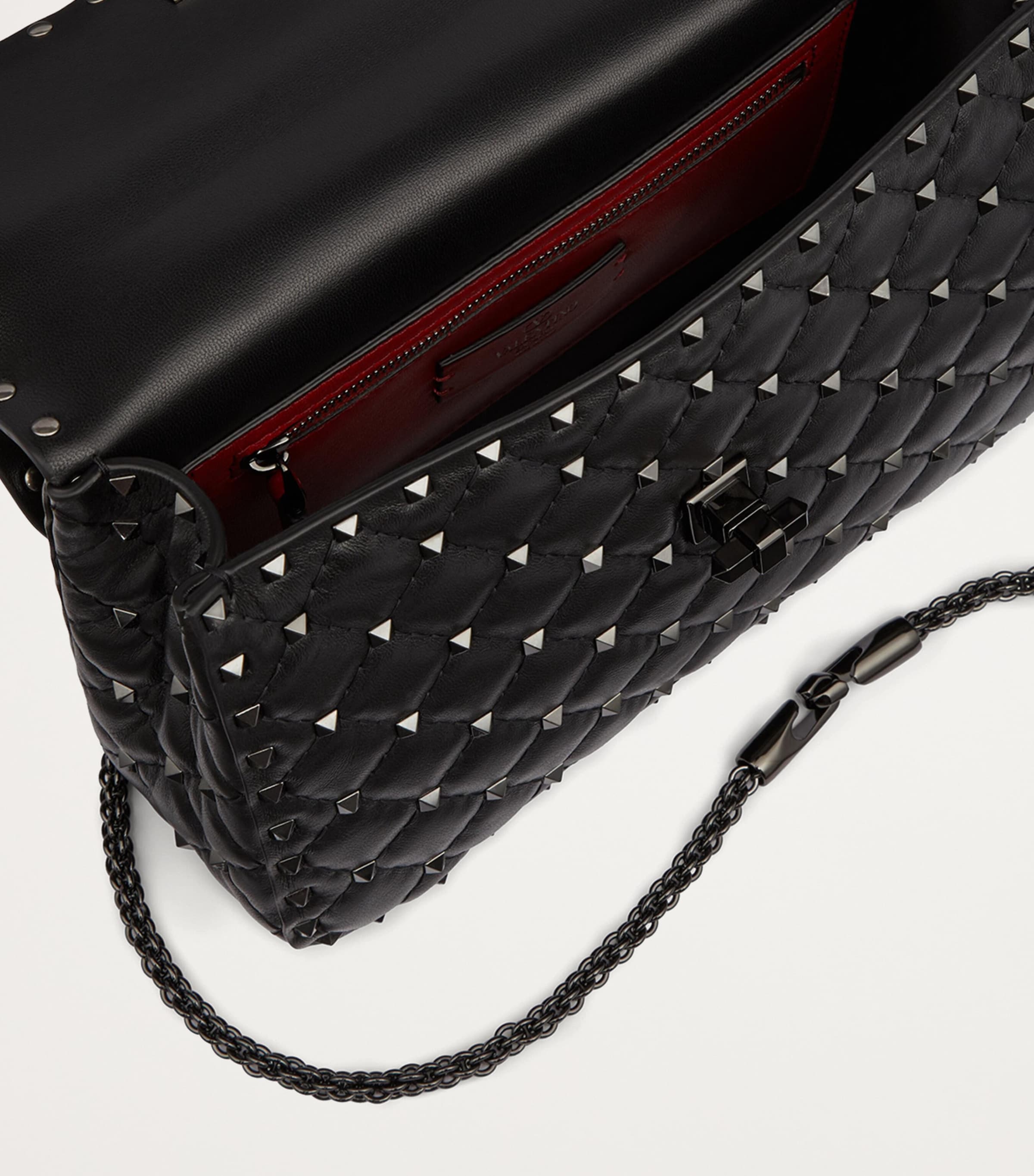 Leather Rockstud Spike Shoulder Bag 0NO Image 6
