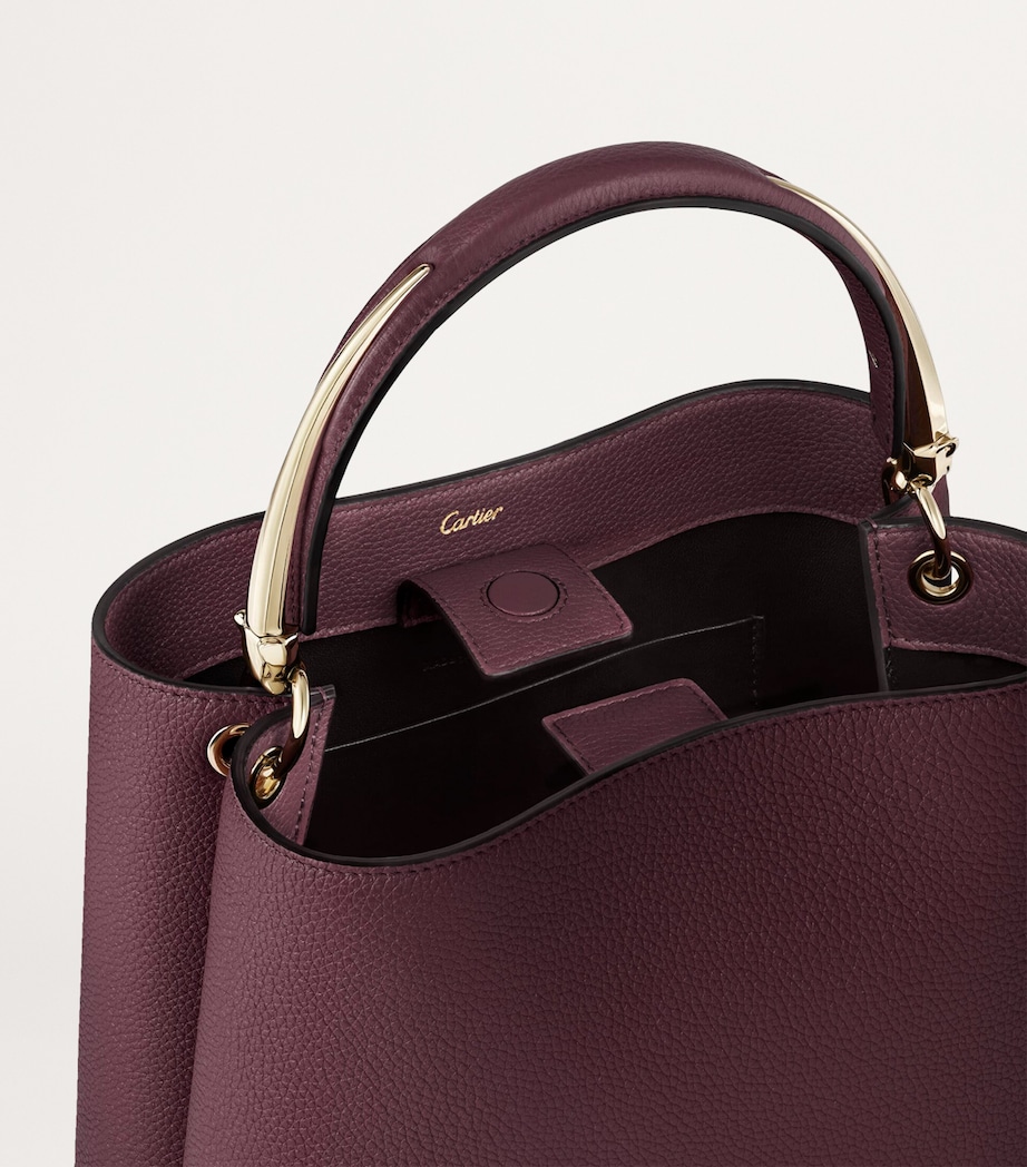 Cartier Small Calfskin Panthère de Cartier Top-Handle Bag Plum Image 6