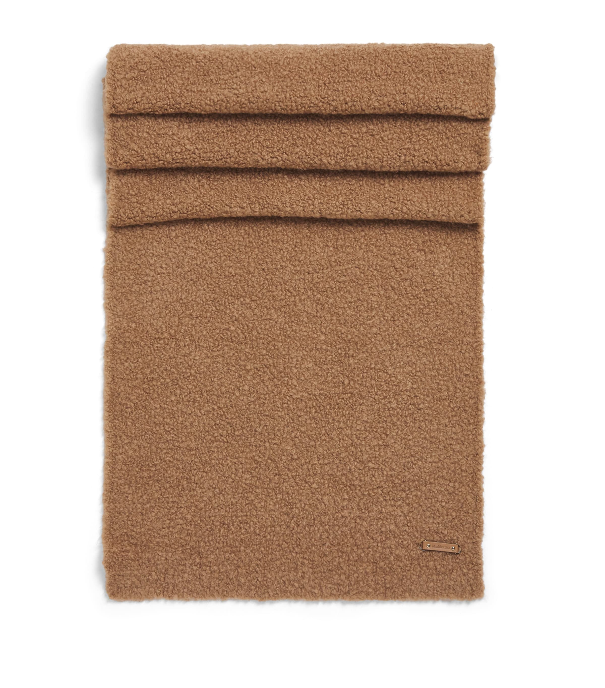 Knitted Logo-Patch Scarf CAMEL Image 1