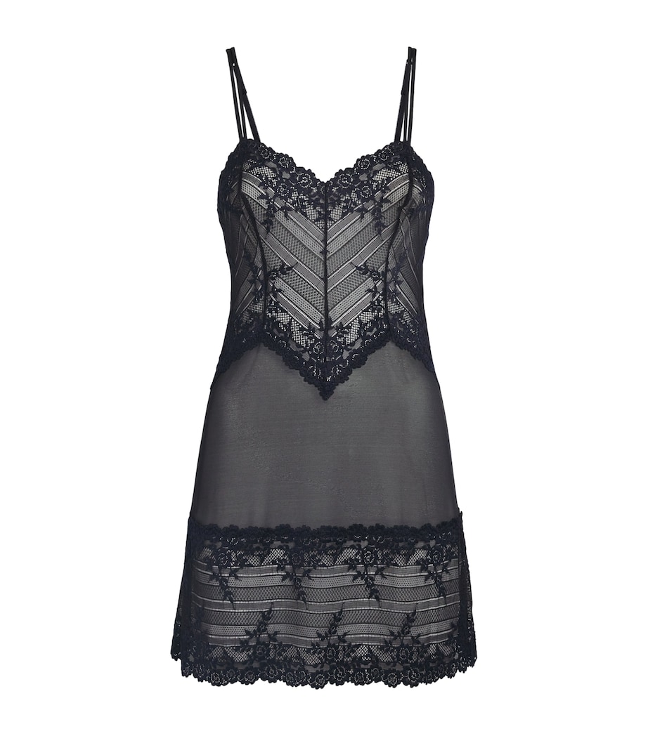 Wacoal Womens Lace Embrace Chemise Black/night Sky Image 1