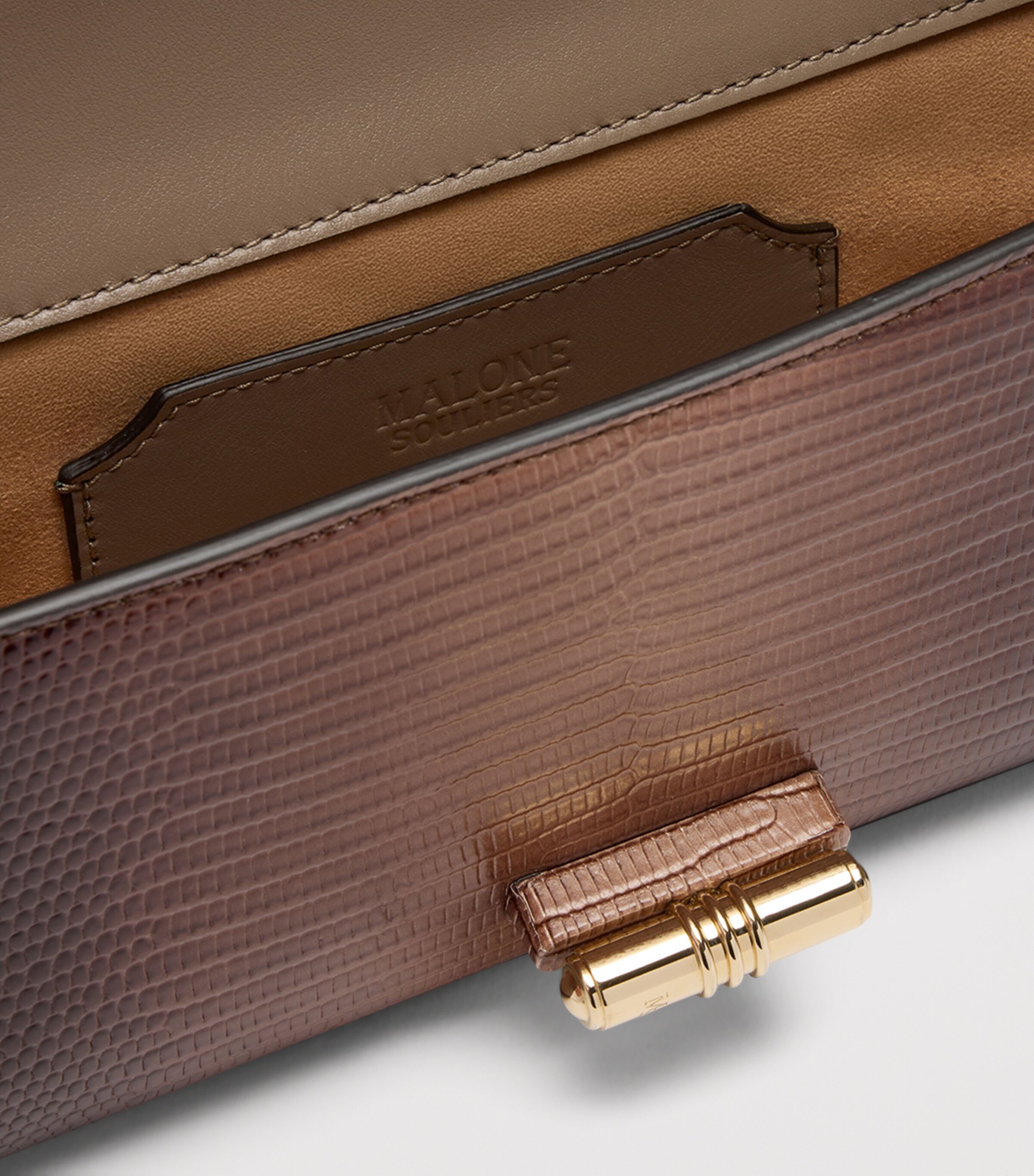 Malone Souliers Gradient Leather May Clutch Bag Taupe Image 6