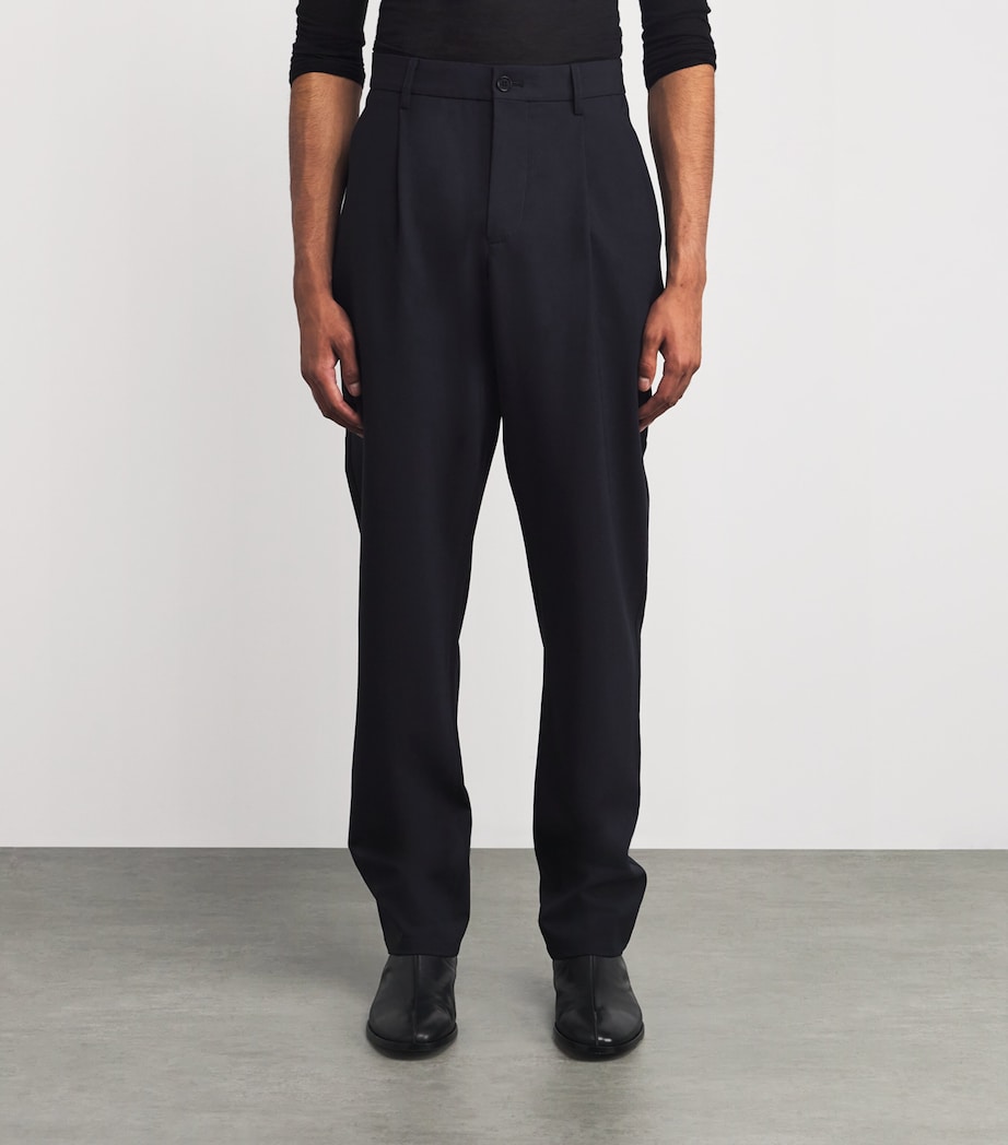 Straight Trousers 01098 - BLACK / NAVY Image 3