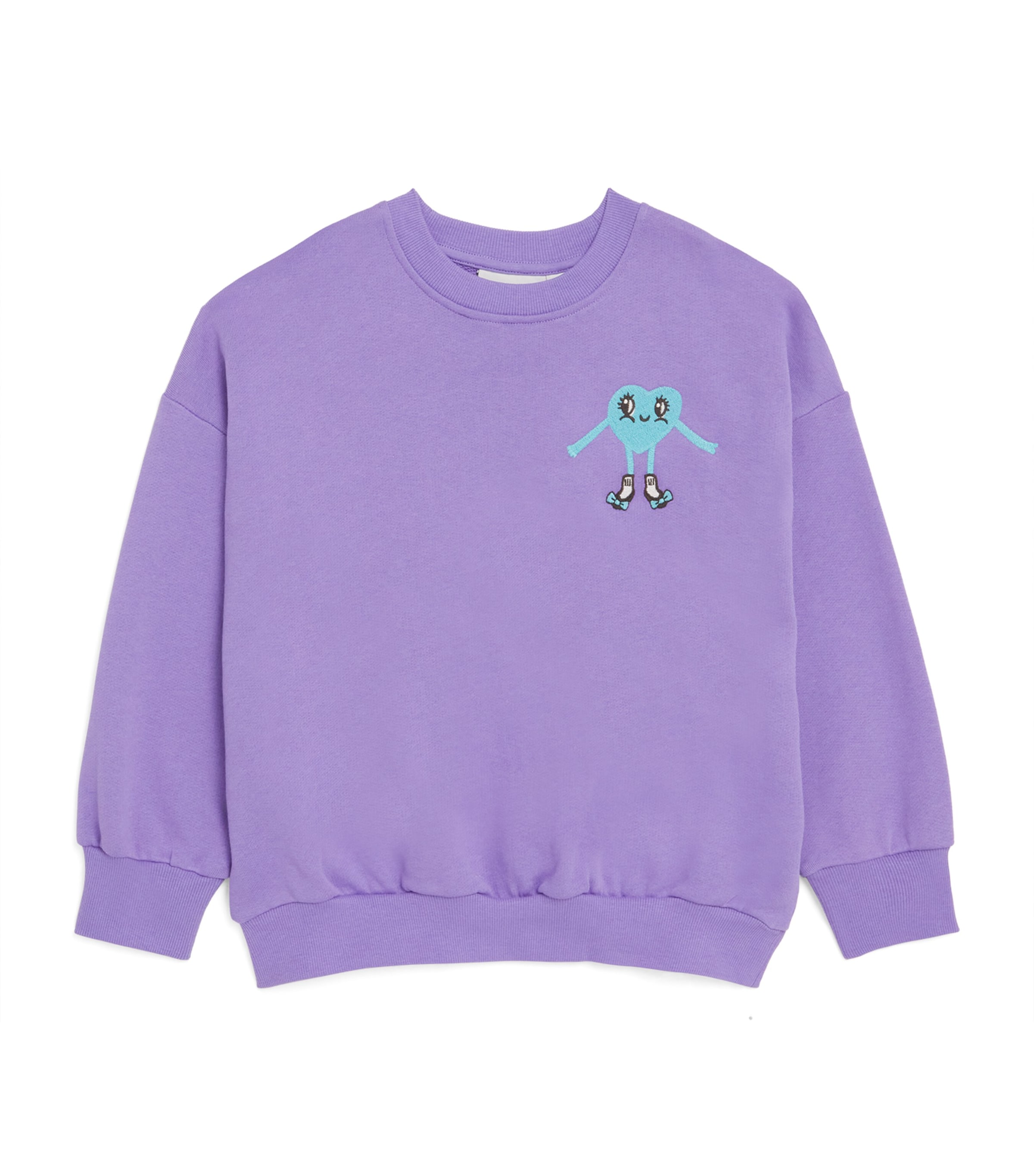 Mini Rodini Embroidered Cotton Jersey Sweatshirt In Purple