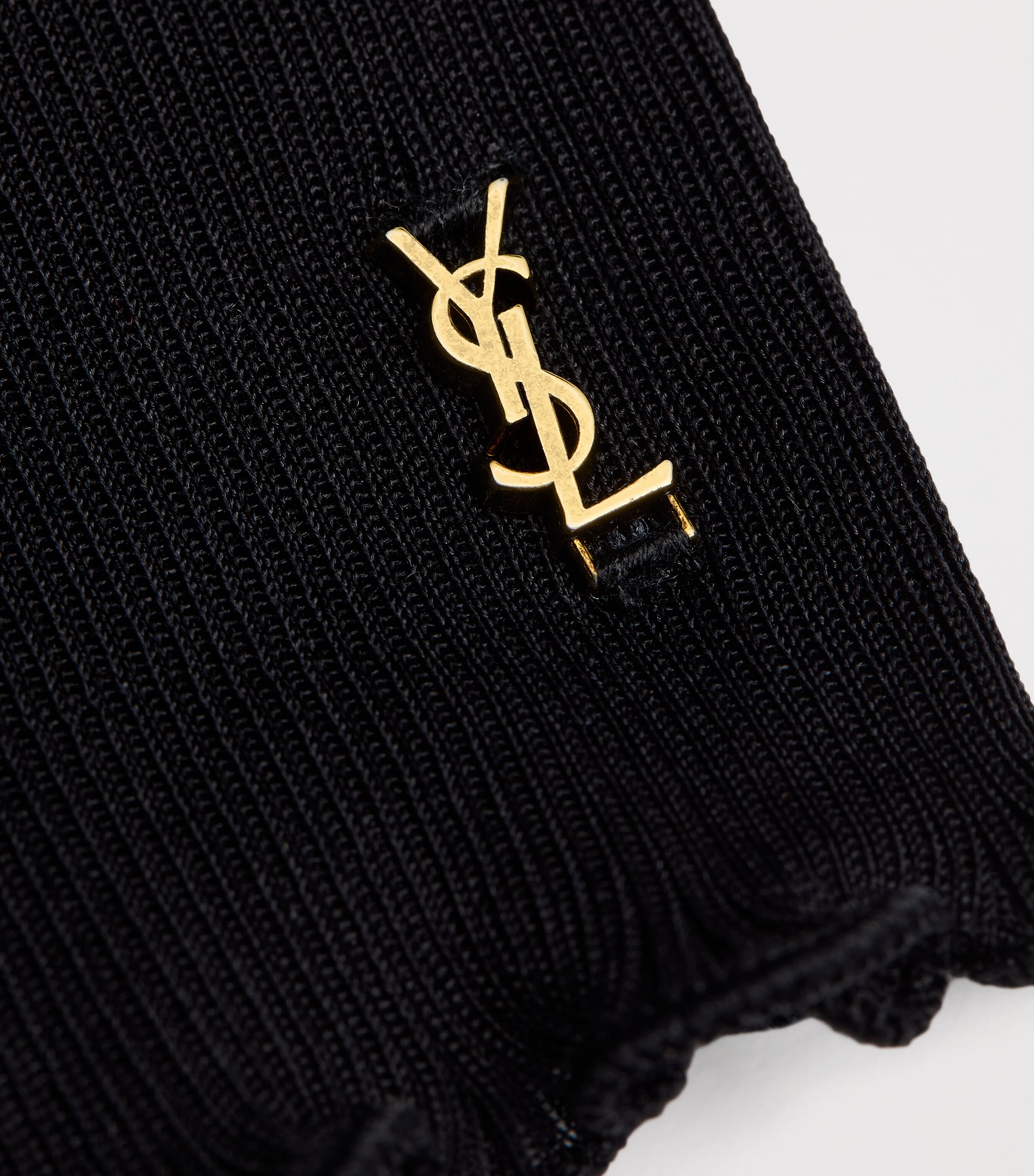 Saint Laurent Womens Silk Ribbed V-Neck Sweater Image 3