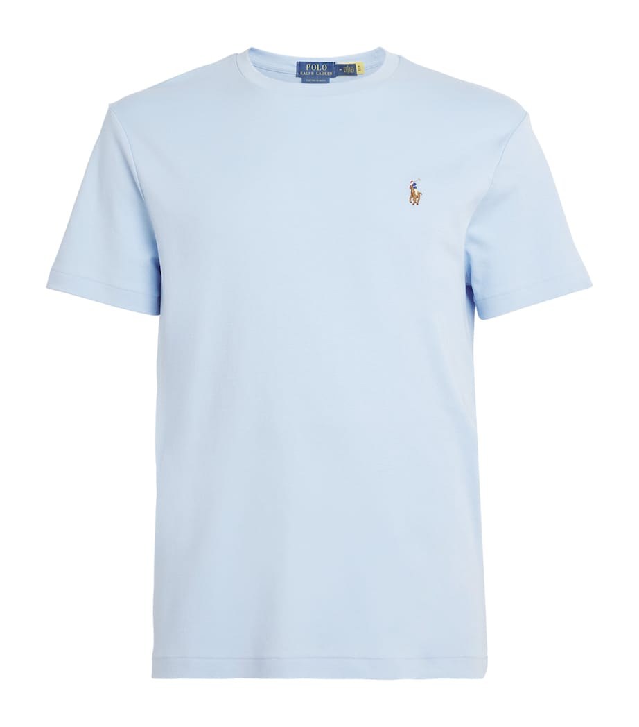Pima Cotton Polo Pony T-Shirt BLUE Image 1