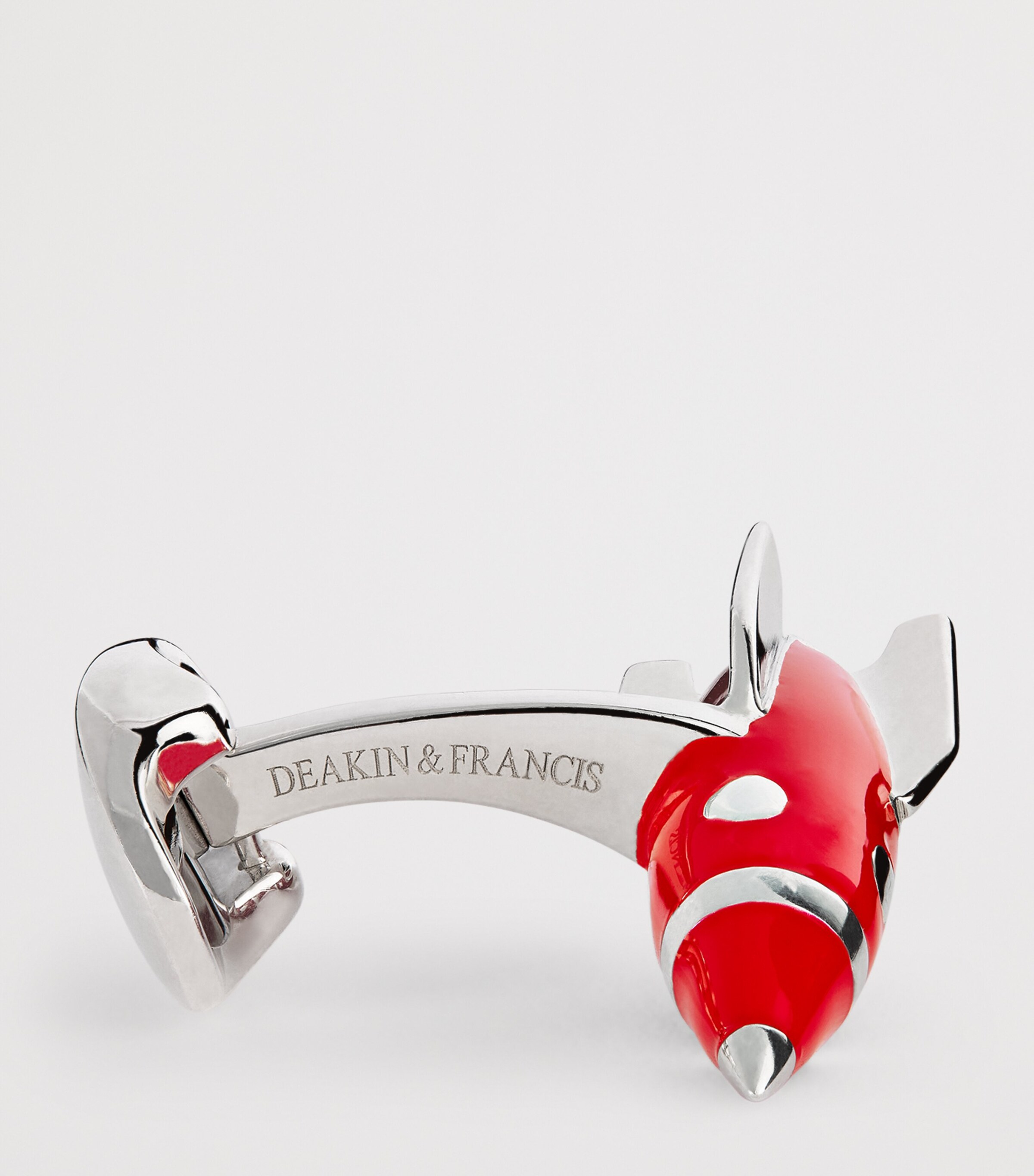 Sterling Silver Enamel Rocket Cufflinks SILVER Image 4