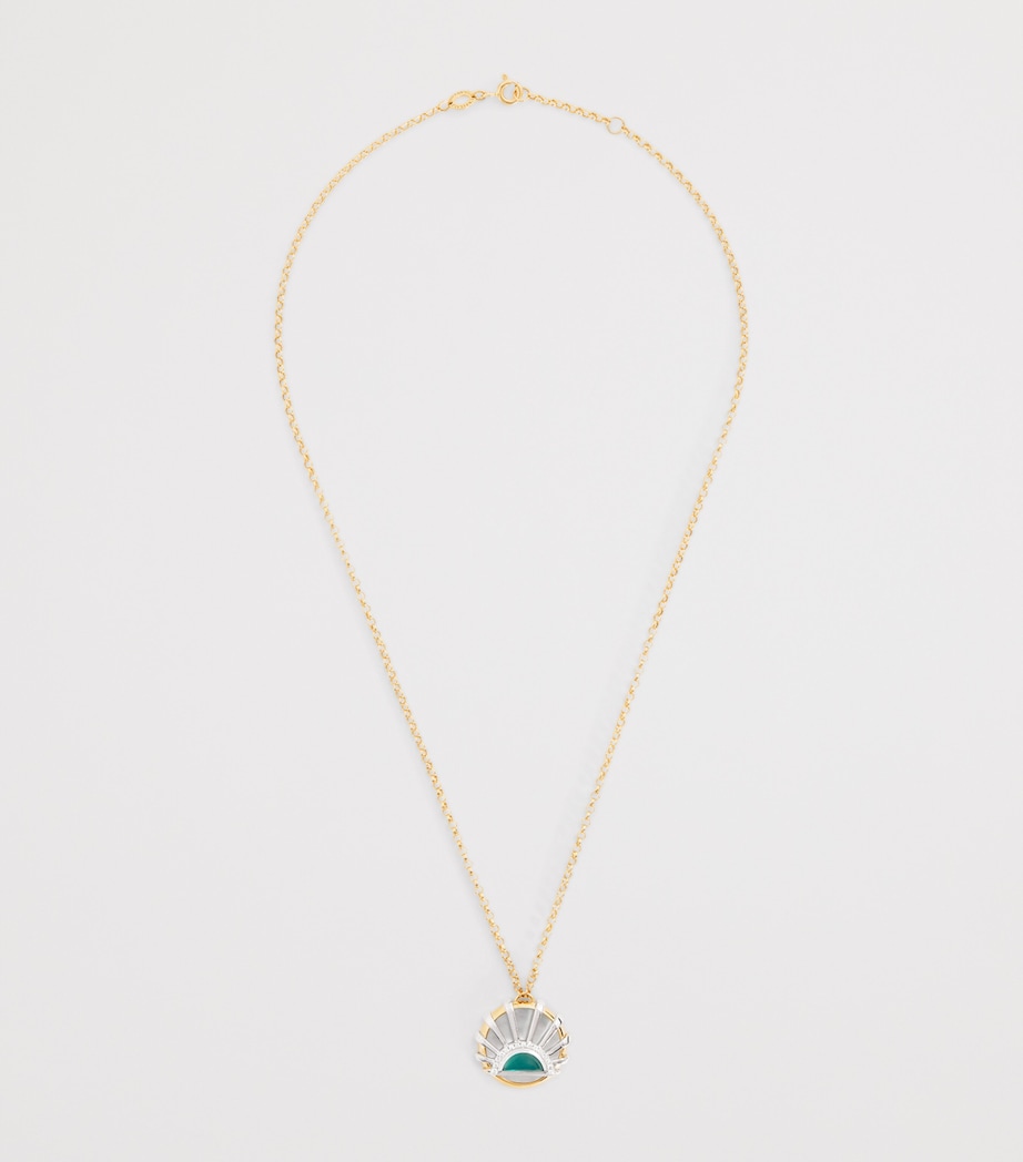 L'ATELIER NAWBAR Yellow Gold, Diamond, Topaz and Pearl N*93 Sun Dawn Necklace Mixed Gold Image 3