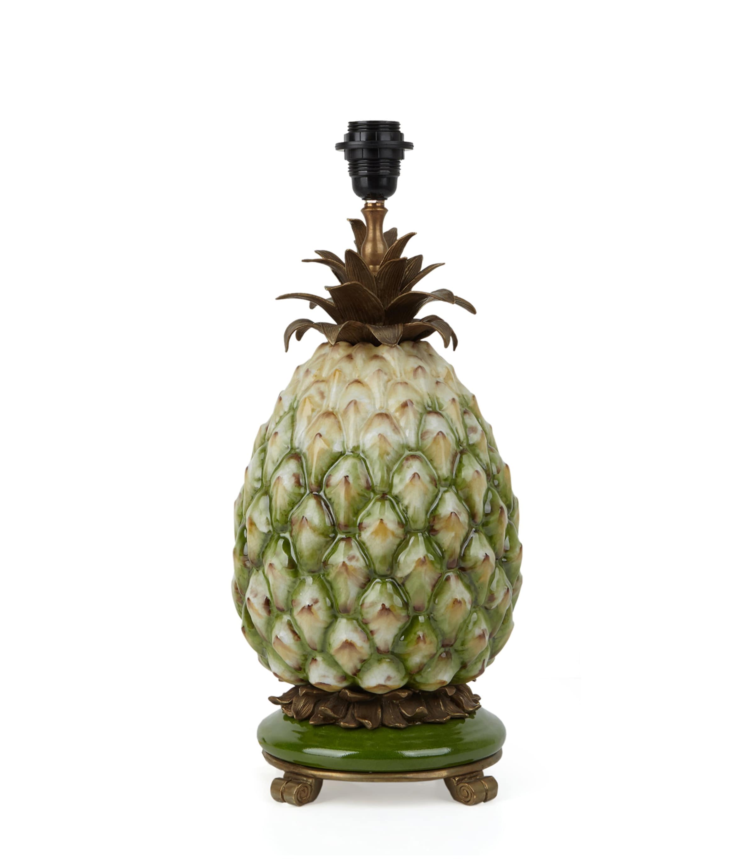 House Of Hackney Ananas Pineapple Ceramic Lamp Base In Green