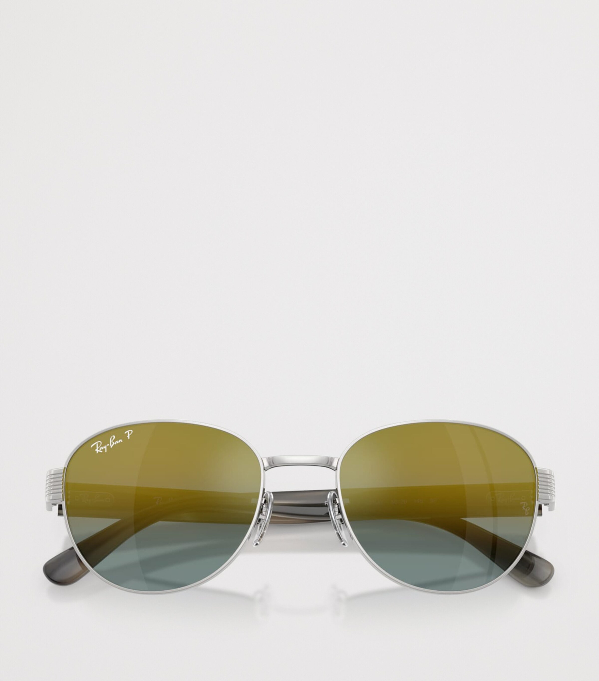 Ray-Ban RB3766 Polarized+ Lenses Square Sunglasses Silver Image 5