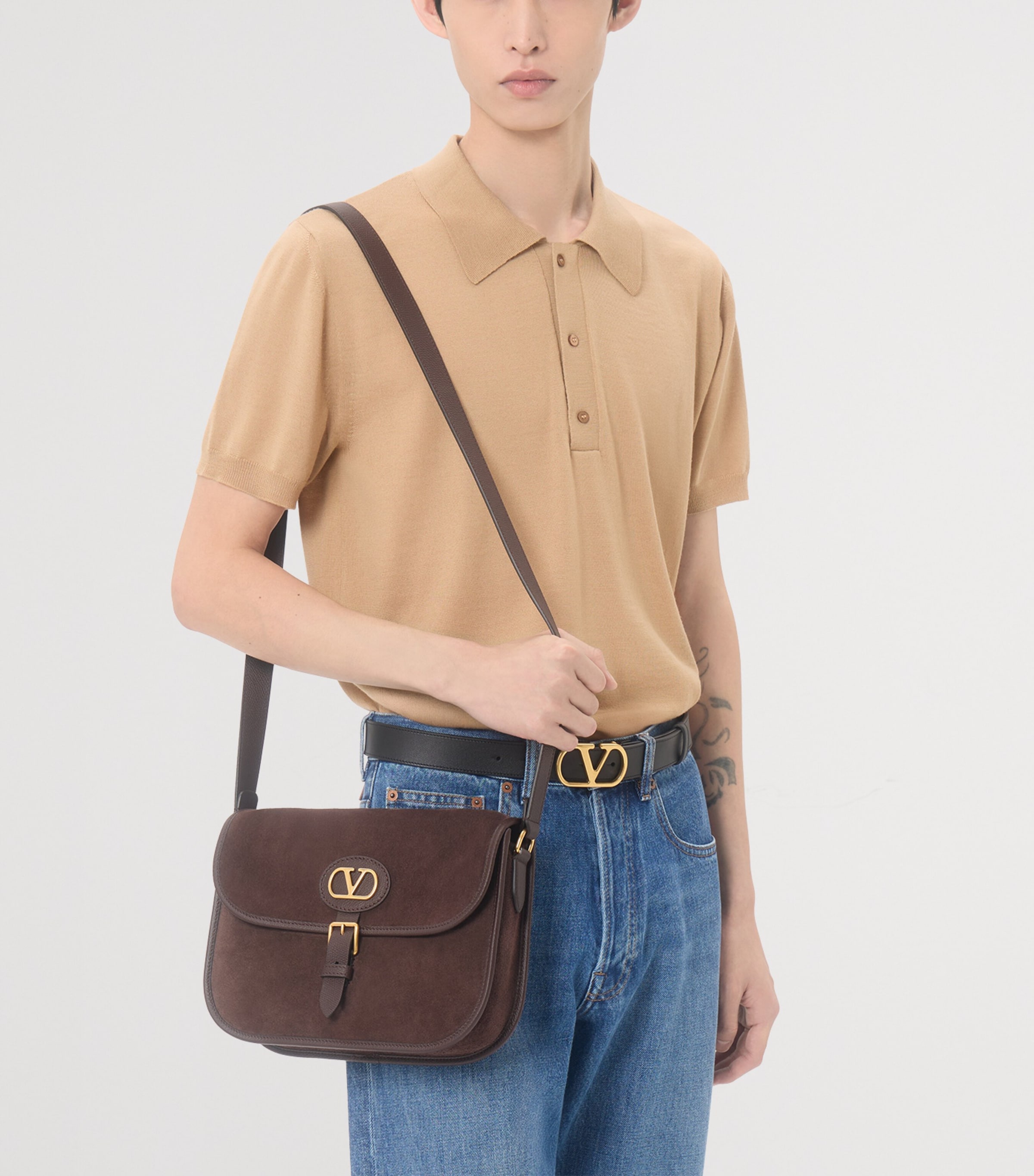 Valentino Garavani Mens Wool VLogo Polo Shirt Image 6