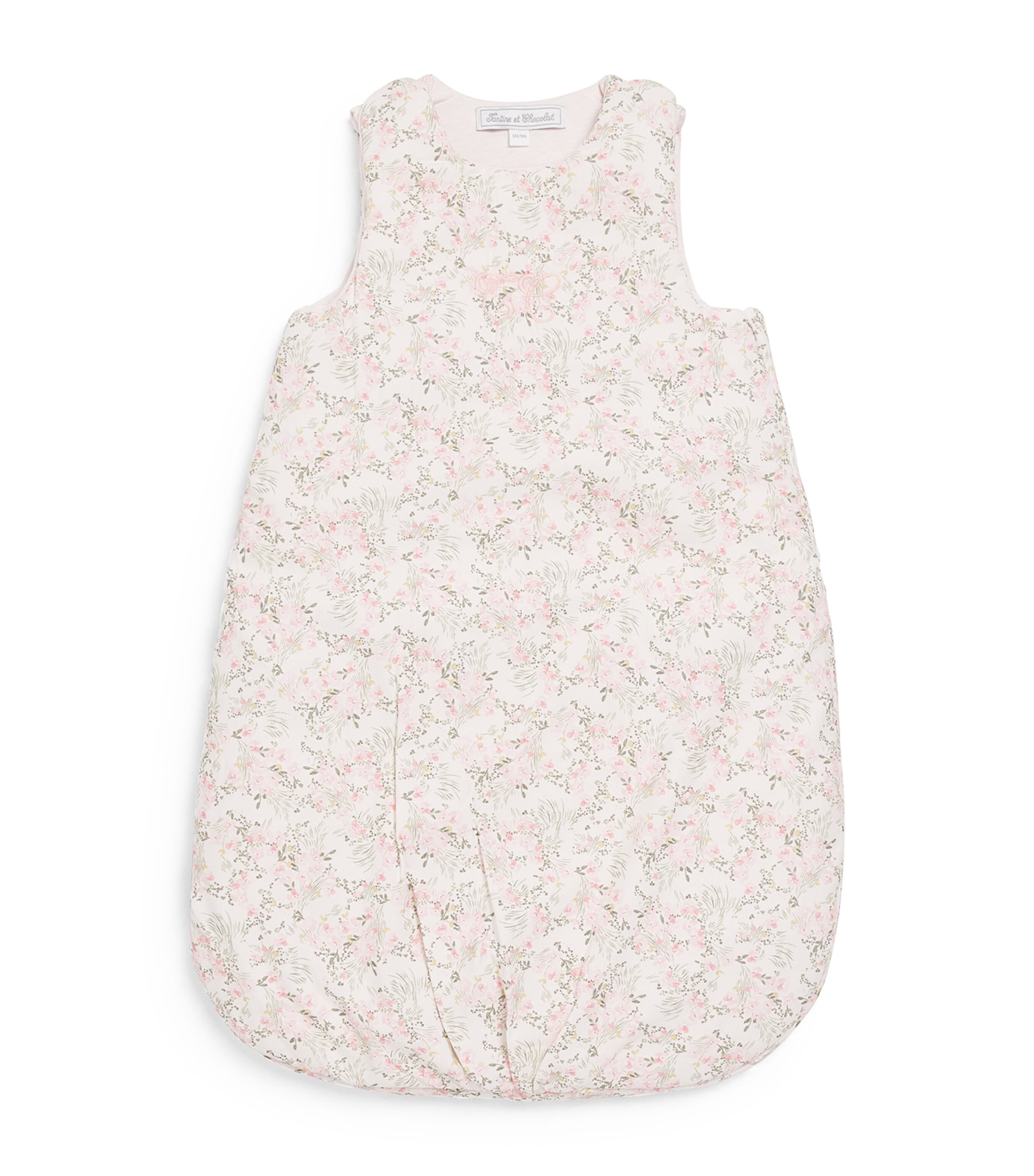Tartine Et Chocolat Cotton Floral-print Sleeping Bag In White