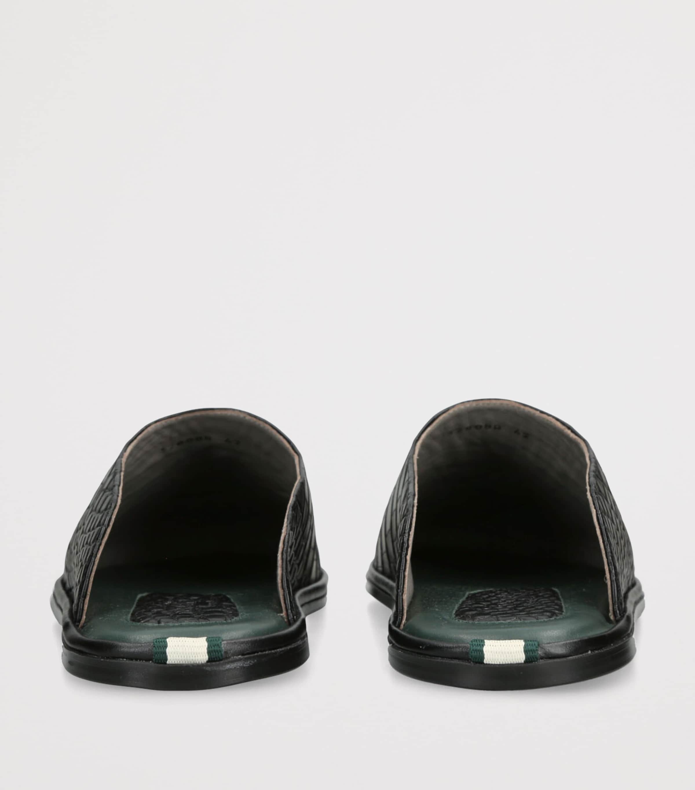 Alligator Leather Mules BLACK Image 2