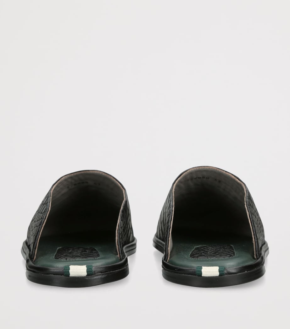 Alligator Leather Mules BLACK Image 2